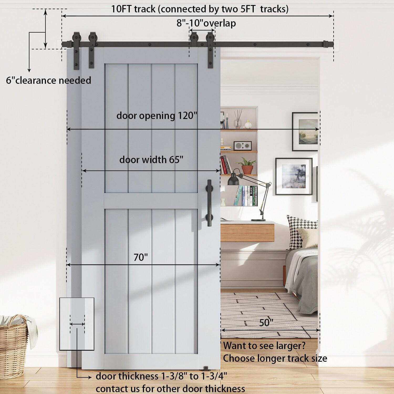 Lazio LAZ Single Bypass Double Door Barn Door Hardware Kit