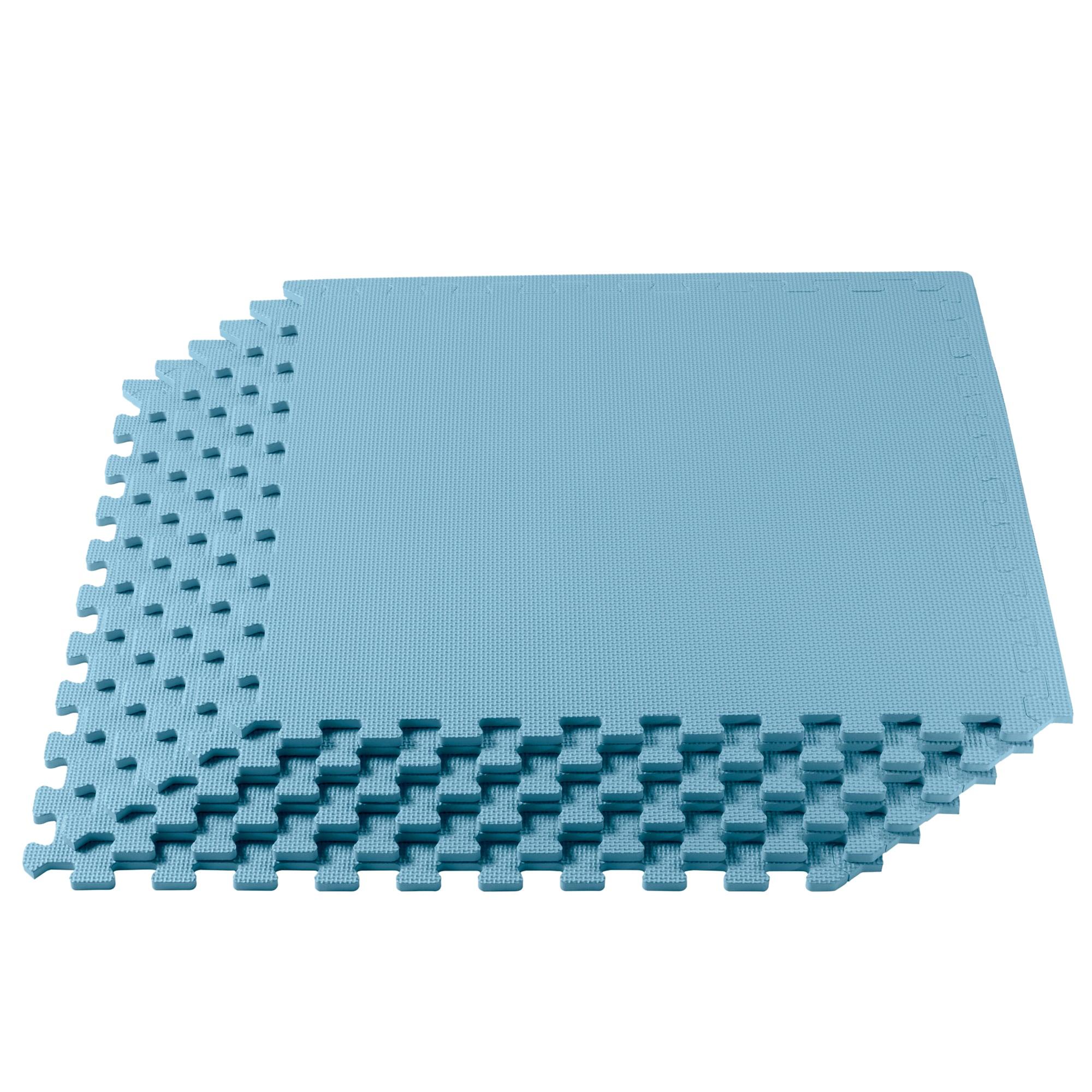 We Sell Mats 3/8 Inch Thick Multipurpose Exercise Floor Mat with EVA Foam, Interlocking Tiles, Anti-Fatigue for Home, or Gym, 24 in x 24