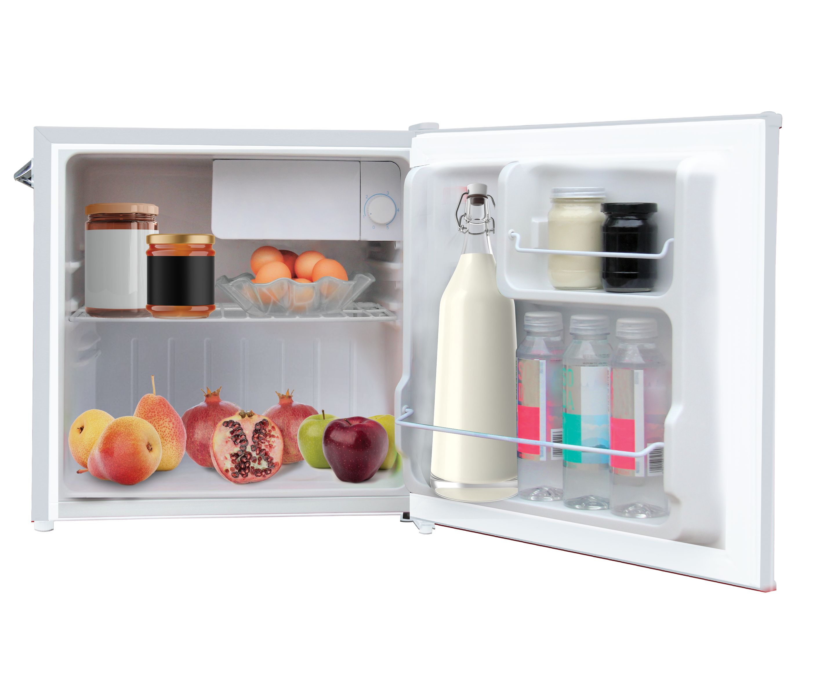 Frigidaire 1.6 cu ft Retro Fridge With Side Bottle Opener Moonbeam: Compact Dorm & Skincare Refrigerator-Freezer, Manual Defrost