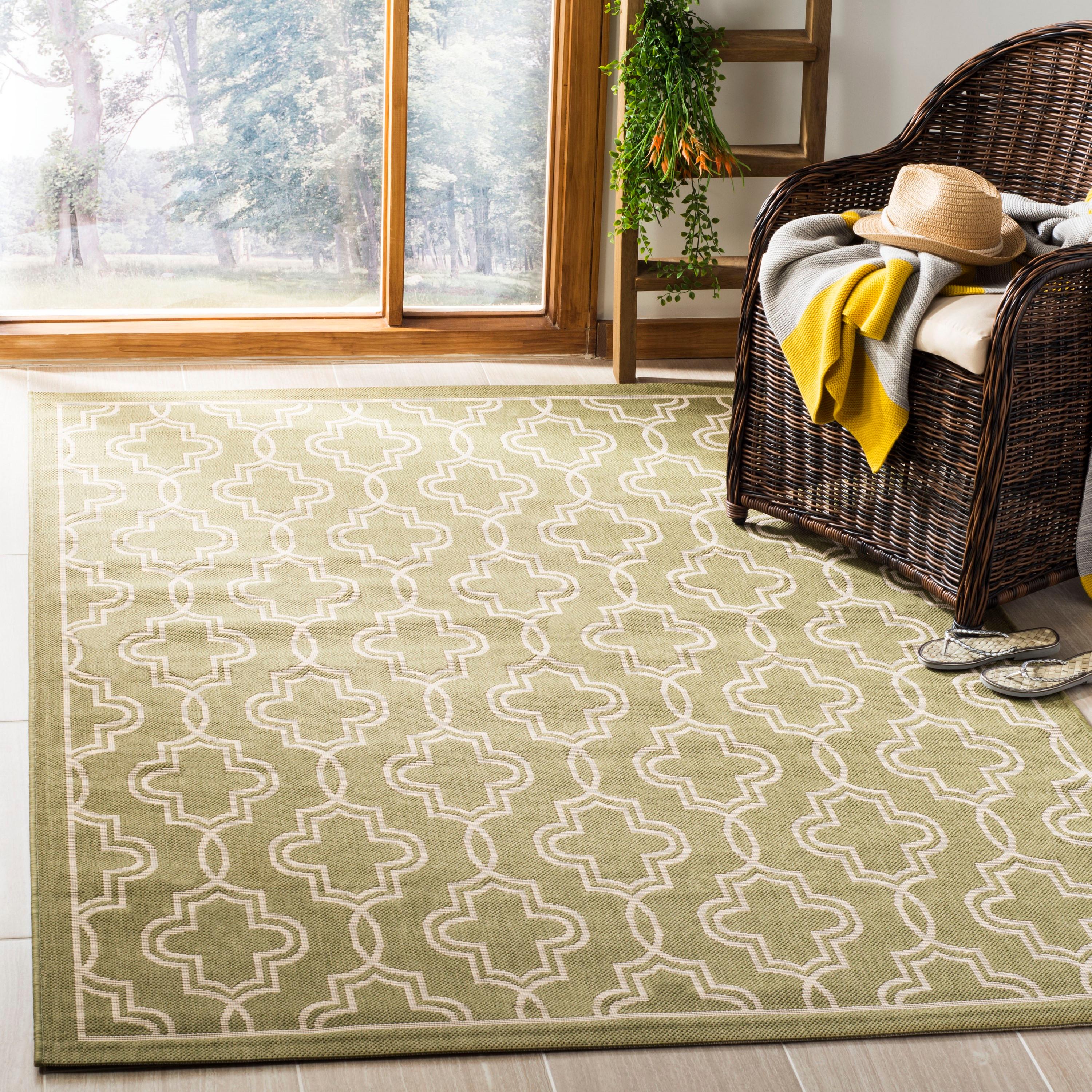 Martha Stewart Collection - MSR4274 - Indoor Power Loomed Area Rugs - Green/Beige - 6'7"x9'6"