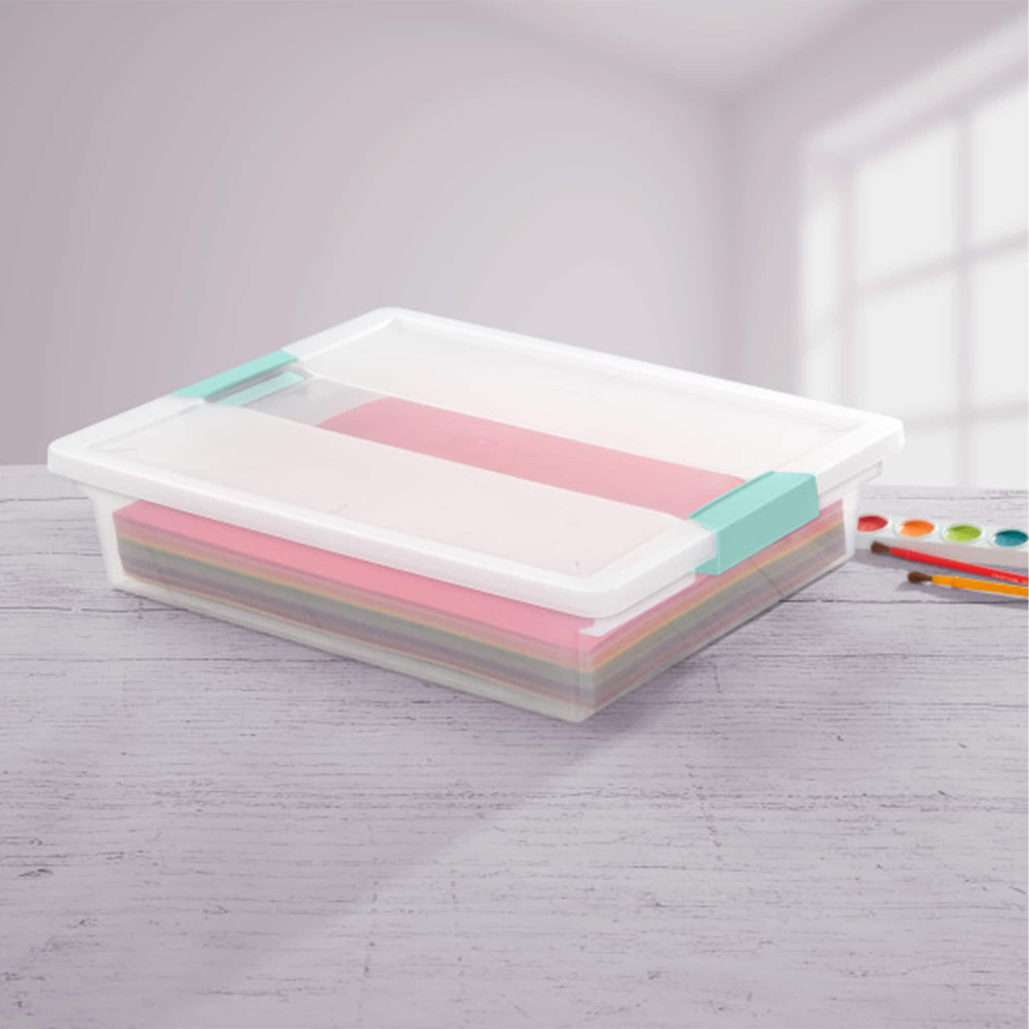 Sterilite Sterilite Plastic Stackable Storage Bin w/Clear Latch Lid (Set of 6)