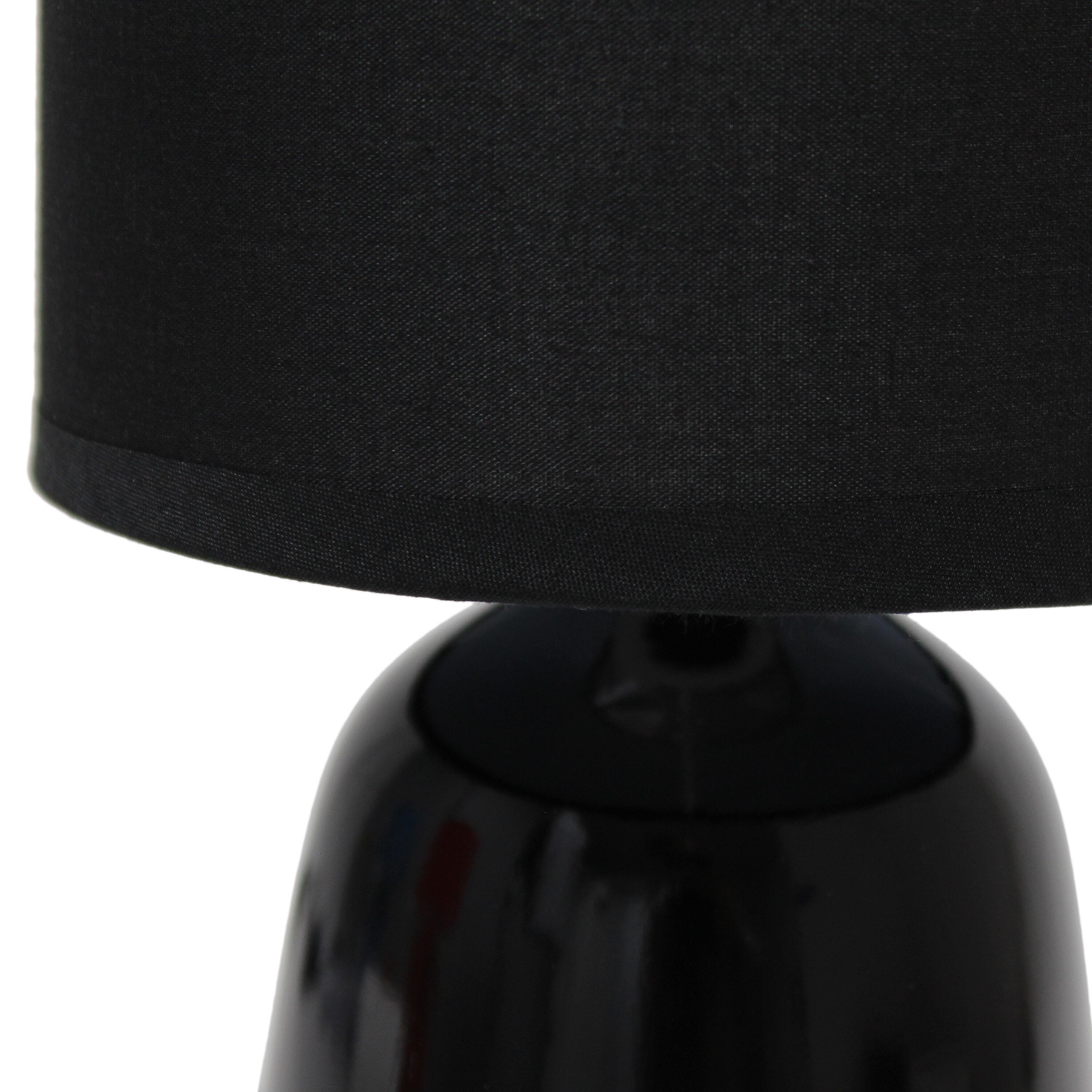 10.04" Traditional Ceramic Thimble Base Bedside Lamp with Fabric Shade - Simple Designs: ETL Listed, No Assembly Required
