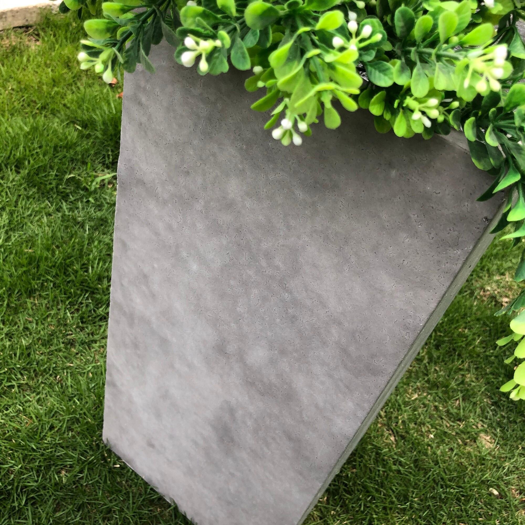 20" x 9" Rectangular Kante Lightweight Modern Tall Outdoor Planter Natural Concrete - Rosemead Home & Garden, Inc.