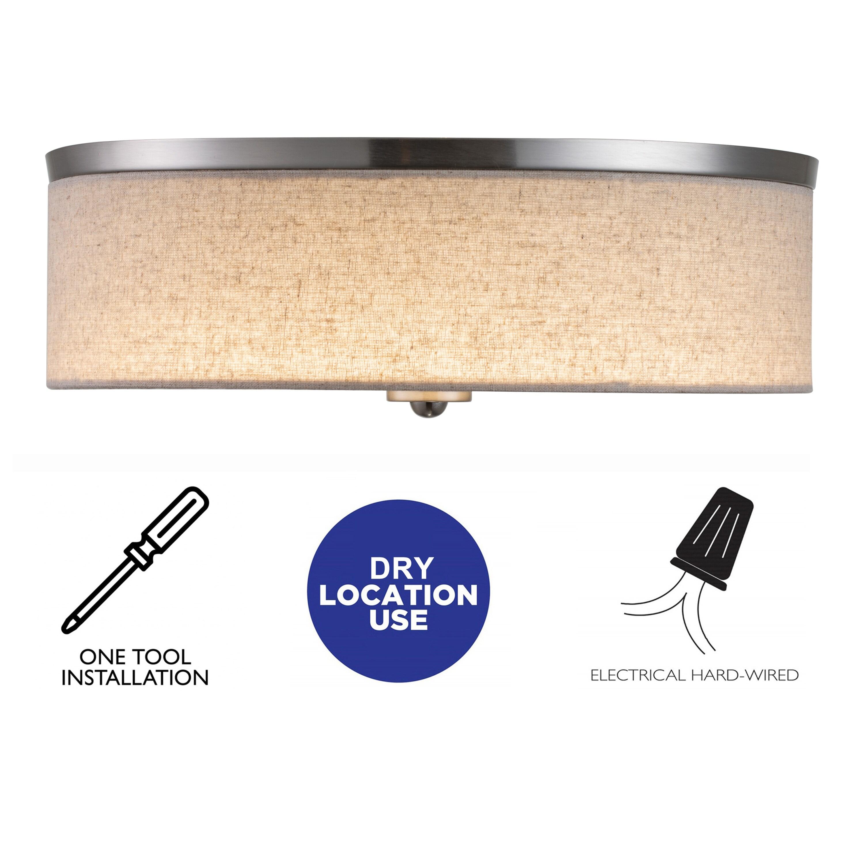 C Cattleya Dimmable 23W Selectable LED Flush Mount Ceiling Light - 15 in.