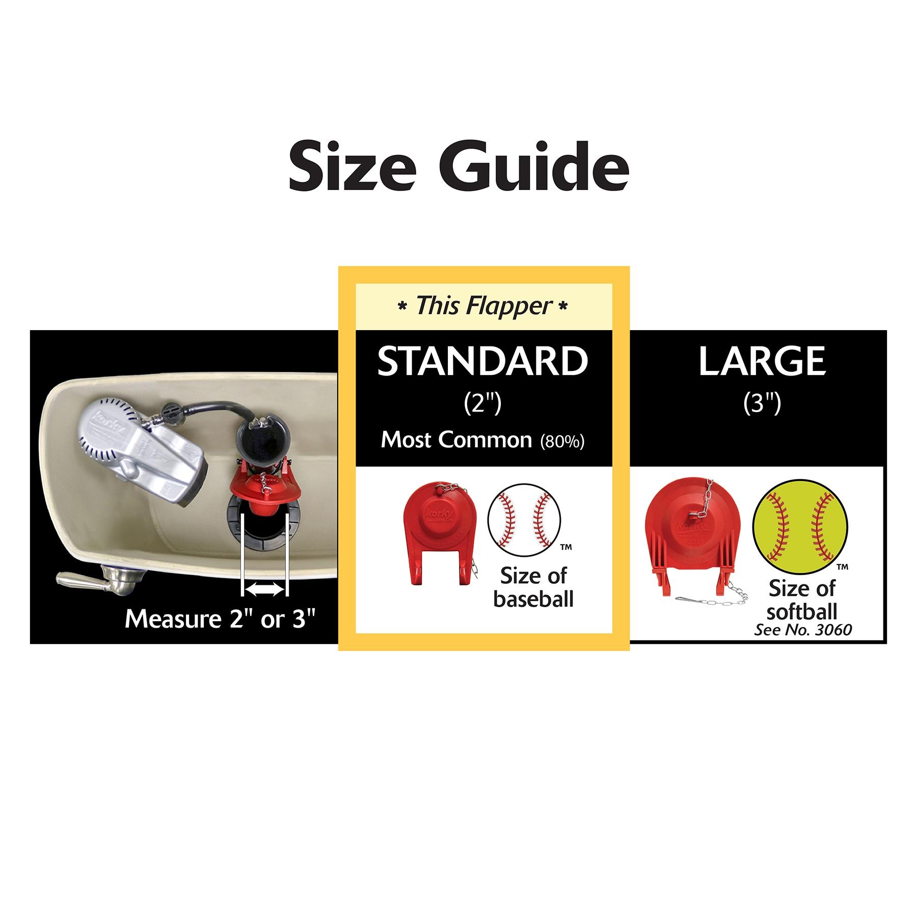 2" Universal Toilet Flush Valve Repair Kit with Adjustable Toilet Flapper