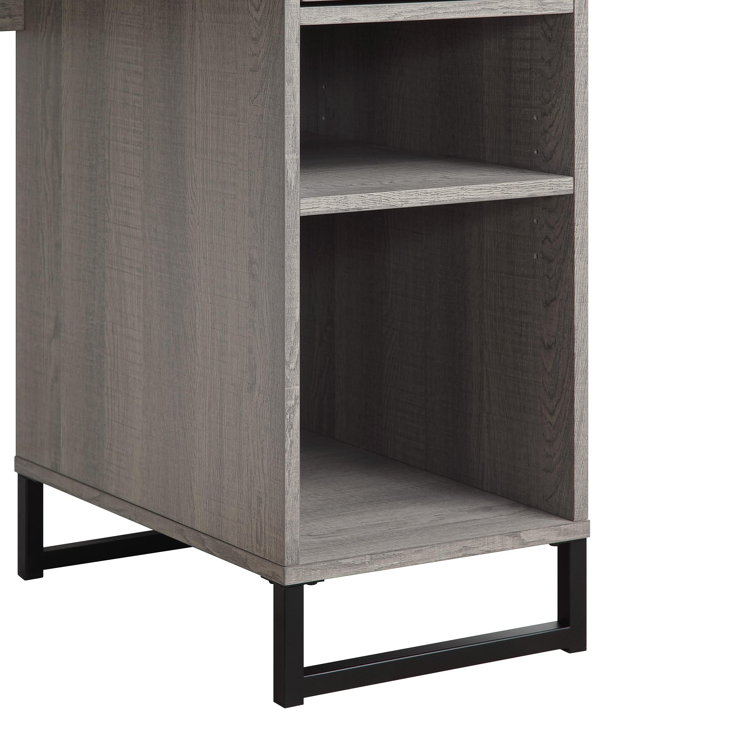 OS Home and Office Furniture 45" Transitional Wood Writing Desk in Farm Oak