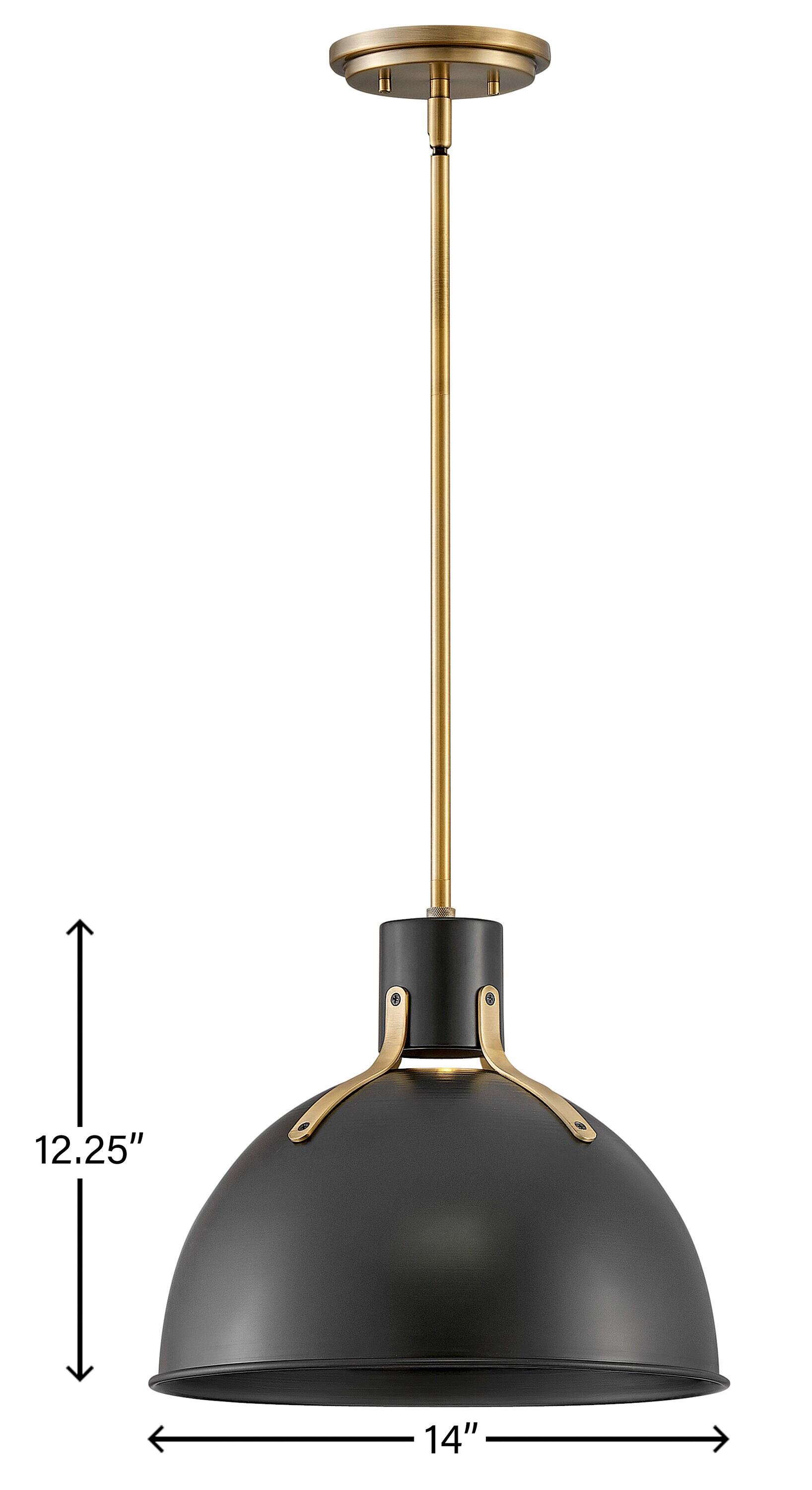 Satin Black 14" Bowl LED Pendant with Adjustable Height