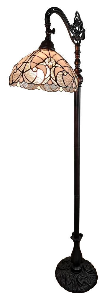 Amora Lighting Tiffany Style White Reading Floor Lamp 62" High