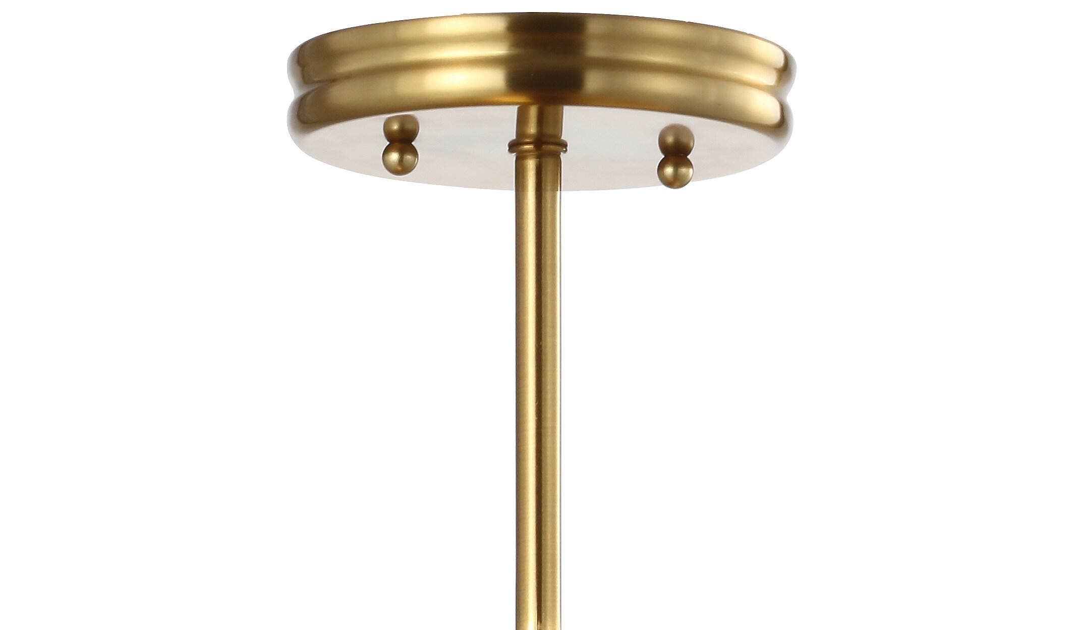 Cisco 11.75" Iron Modern Farmhouse LED Semi Flush Mount, Brass Gold