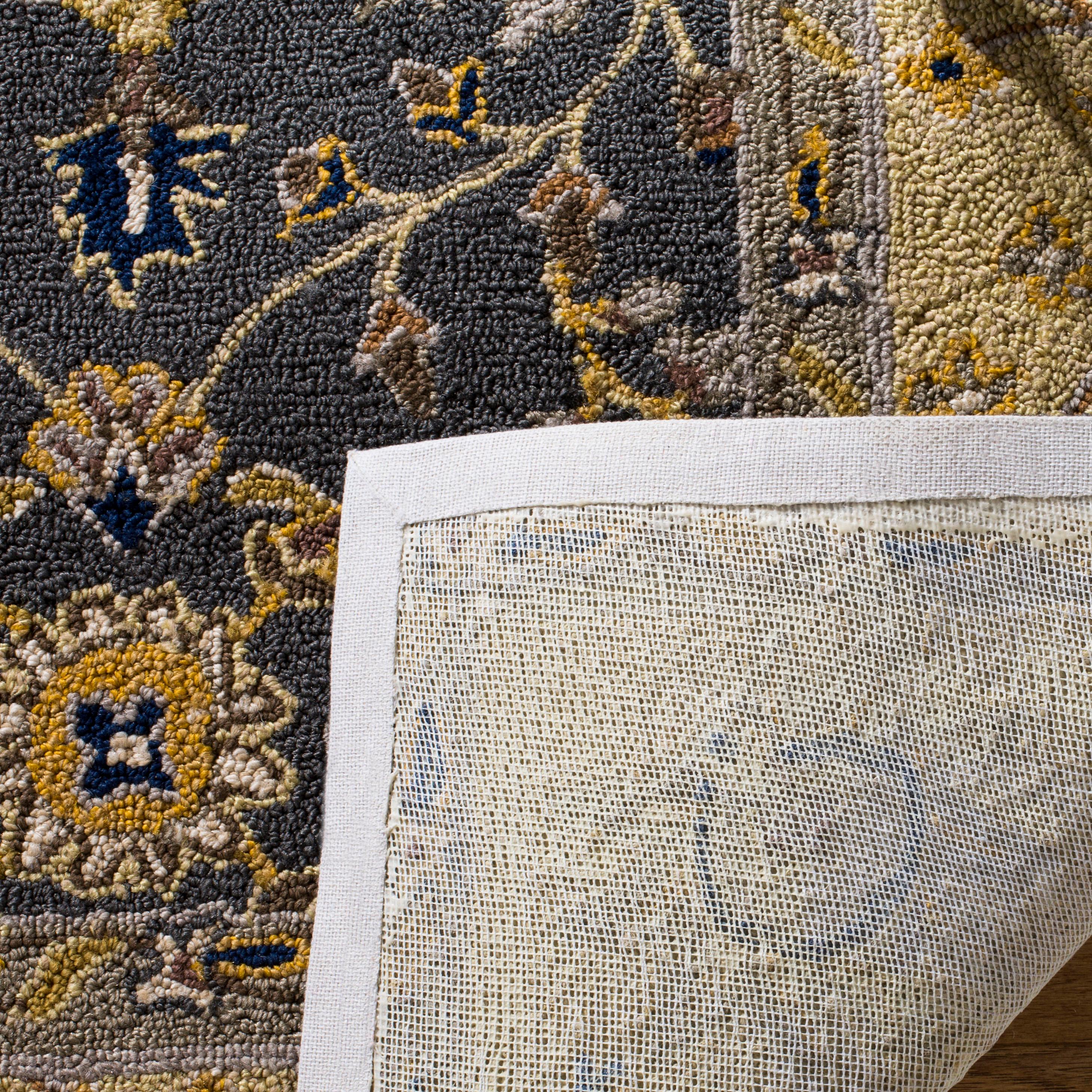 Easy Care EZC751 Hand Hooked Area Rug - Grey/Cream - 8' round - Safavieh.