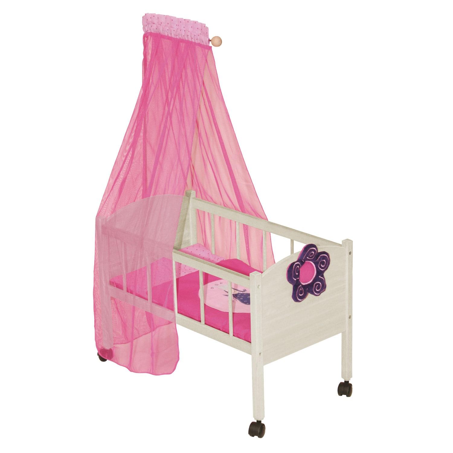 Roba Happy Fee Doll Canopy Bed Set, Pink