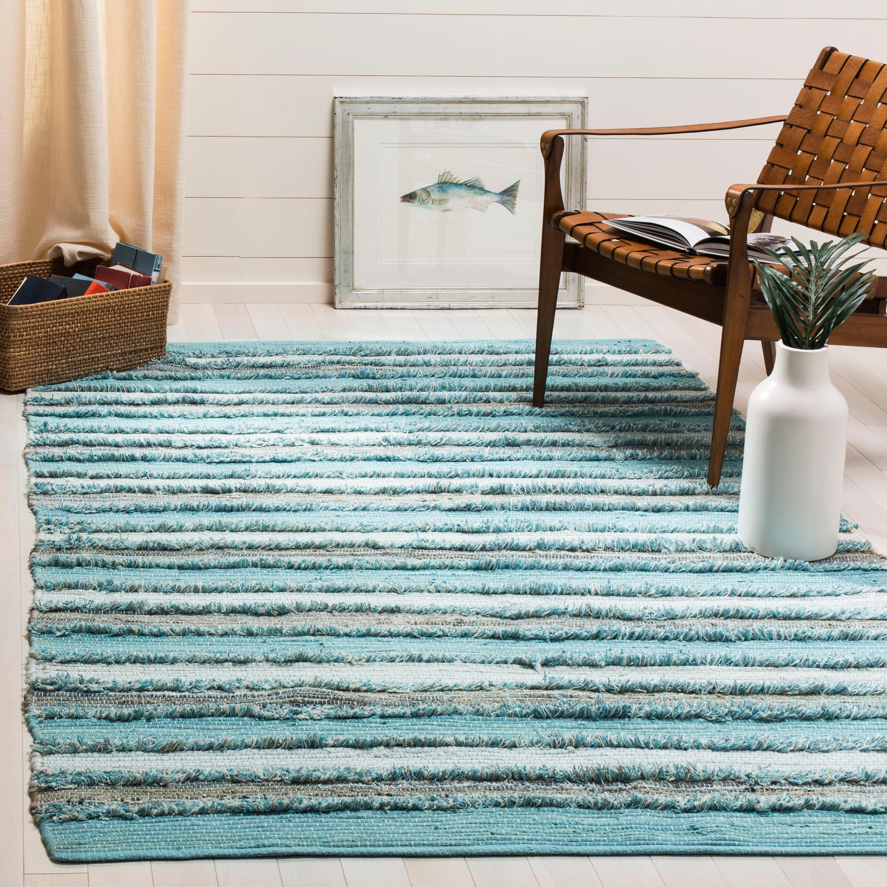 Montauk MTK951 Hand Woven Accent Rug - Aqua/Multi - 2'6"x4' - Safavieh.