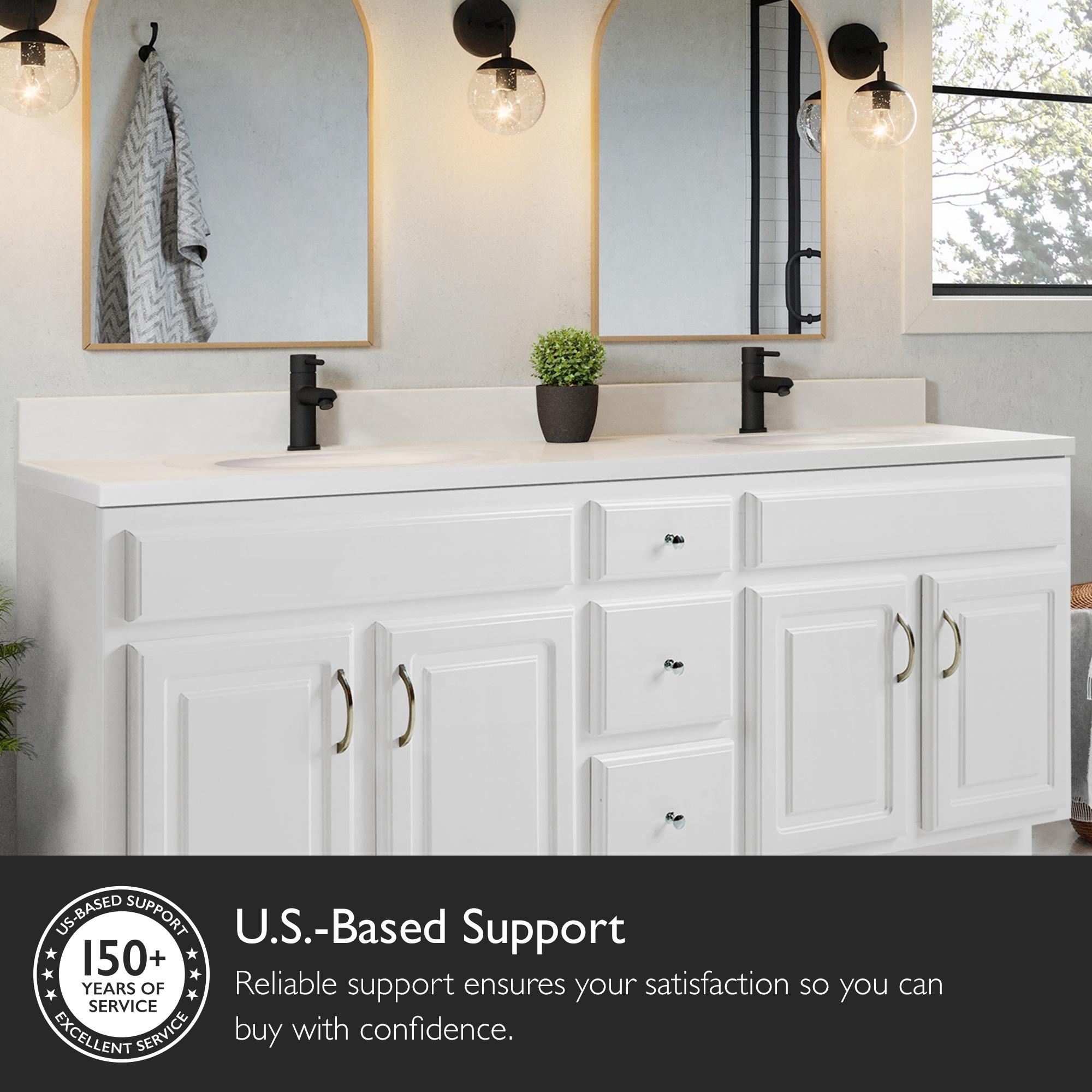 73 Inch Cultured Marble Vanity Top Two Sinks with Backsplash, White