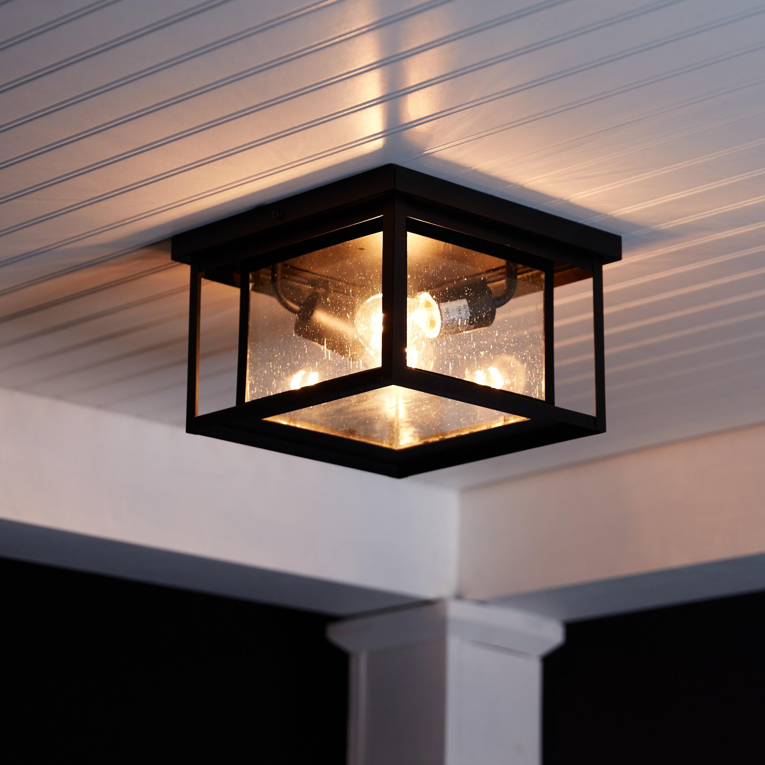 Vermont Seeded Square Outdoor Flush Mount
