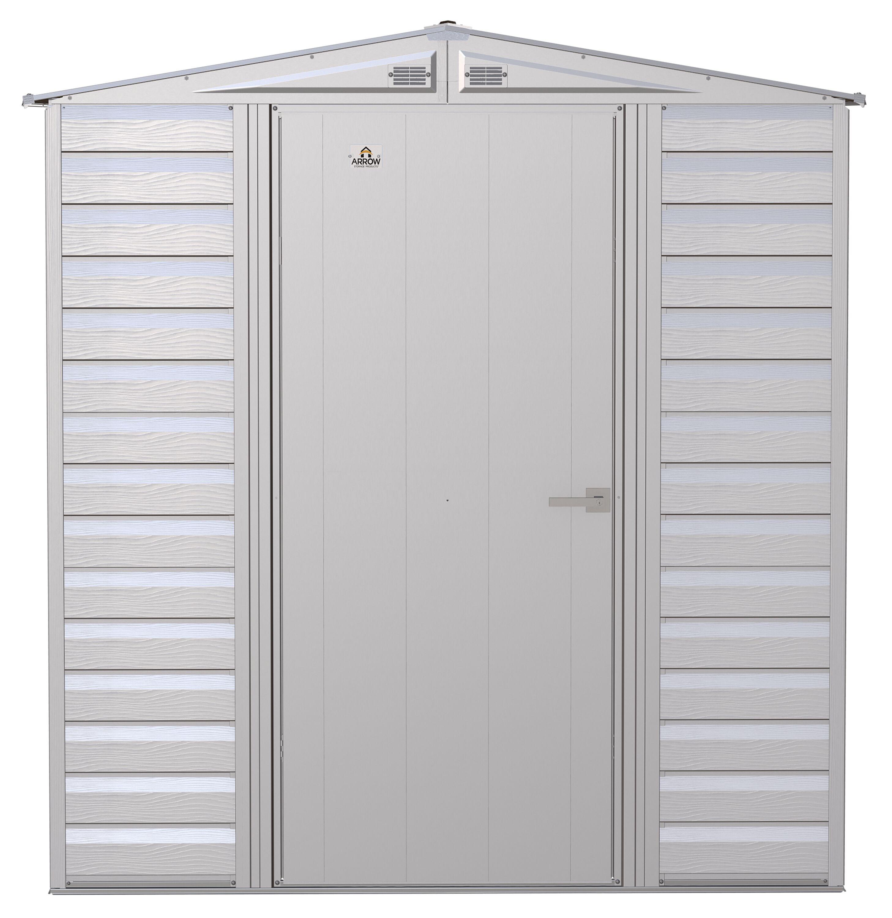 6 ft. W x 7 ft. D Galvanized Steel	 Storage Shed