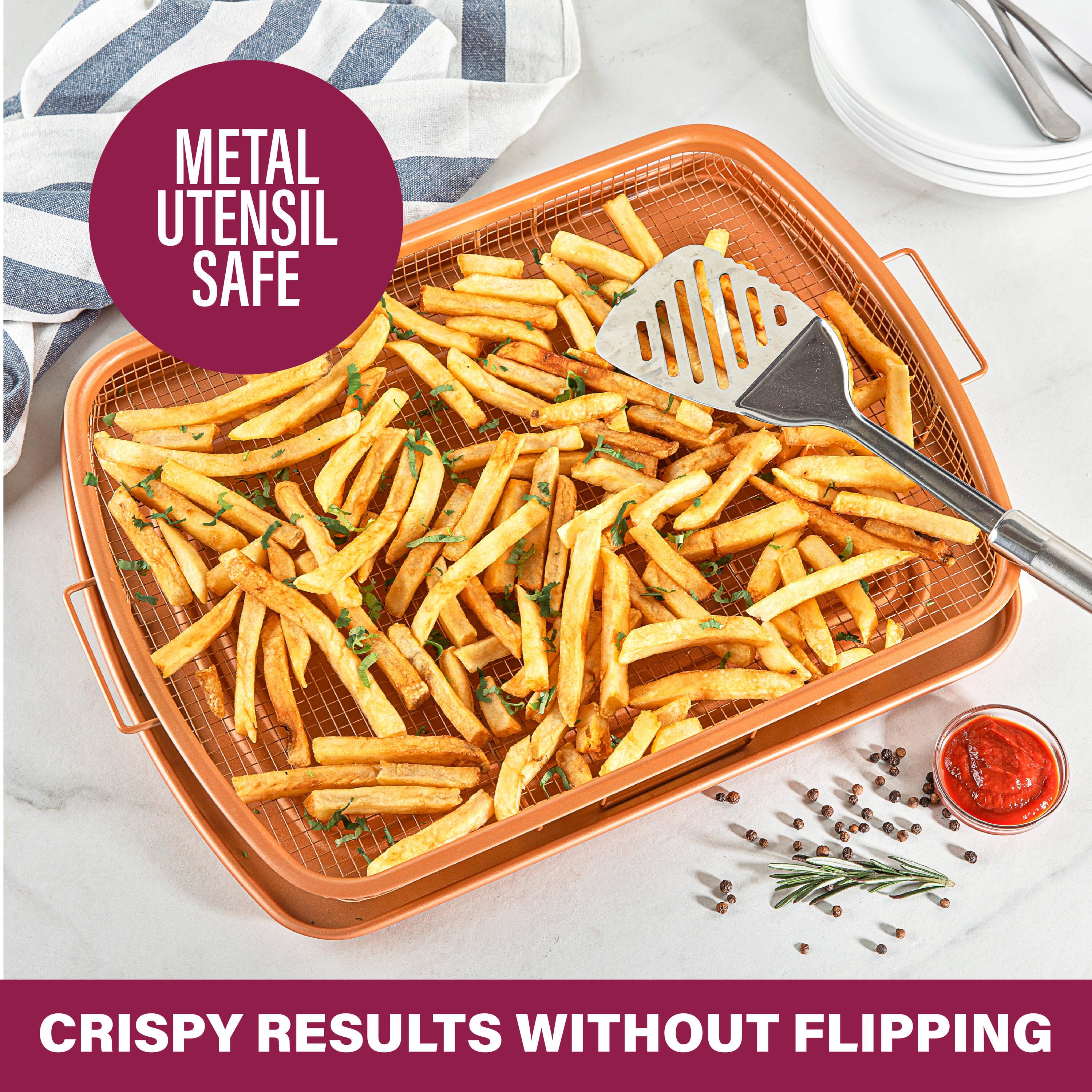 Gotham Steel Nonstick Air Fryer Tray for Oven with Recipe Book - 16" x 12"