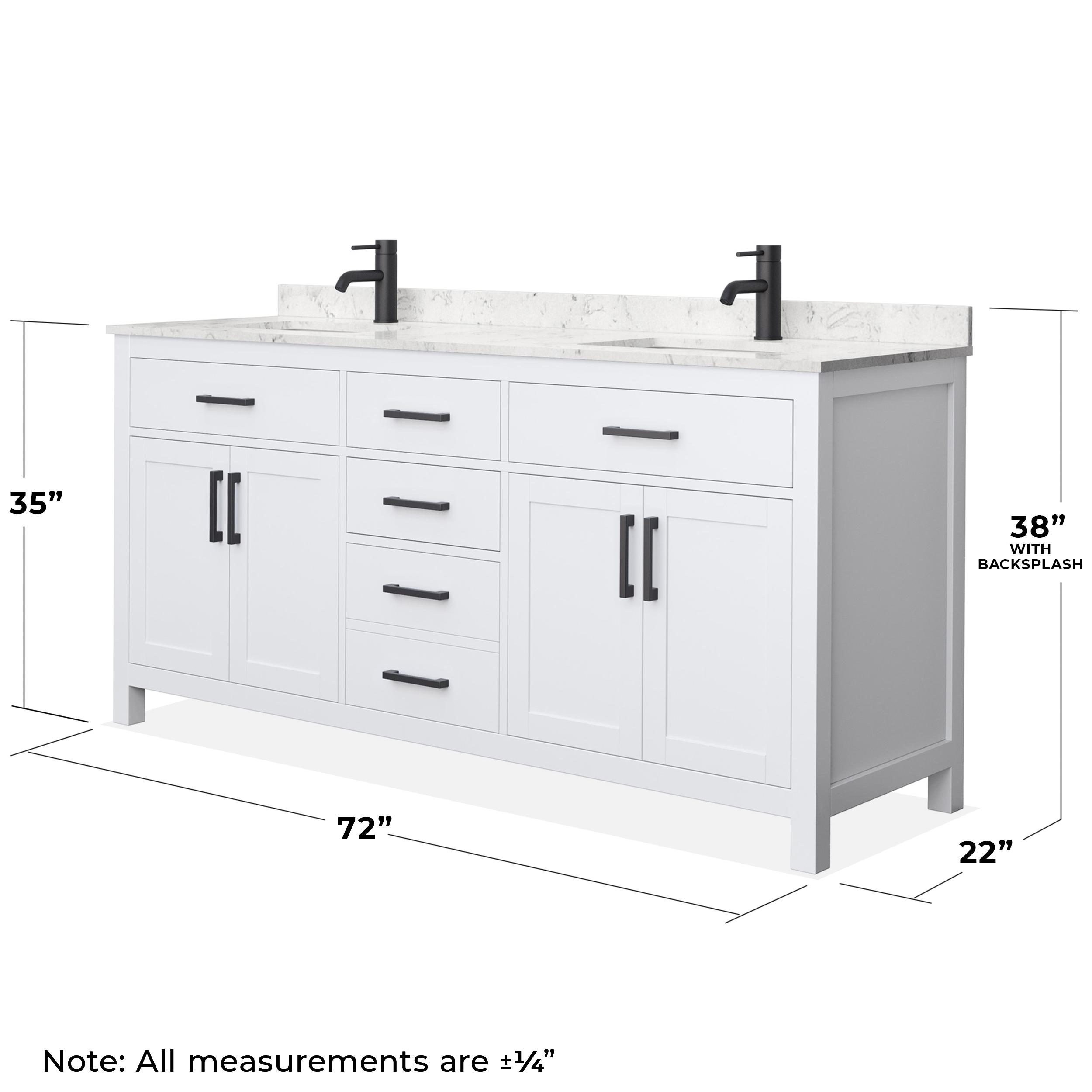 Beckett 72" Freestanding Double Bathroom Vanity with Cultured Marble Top