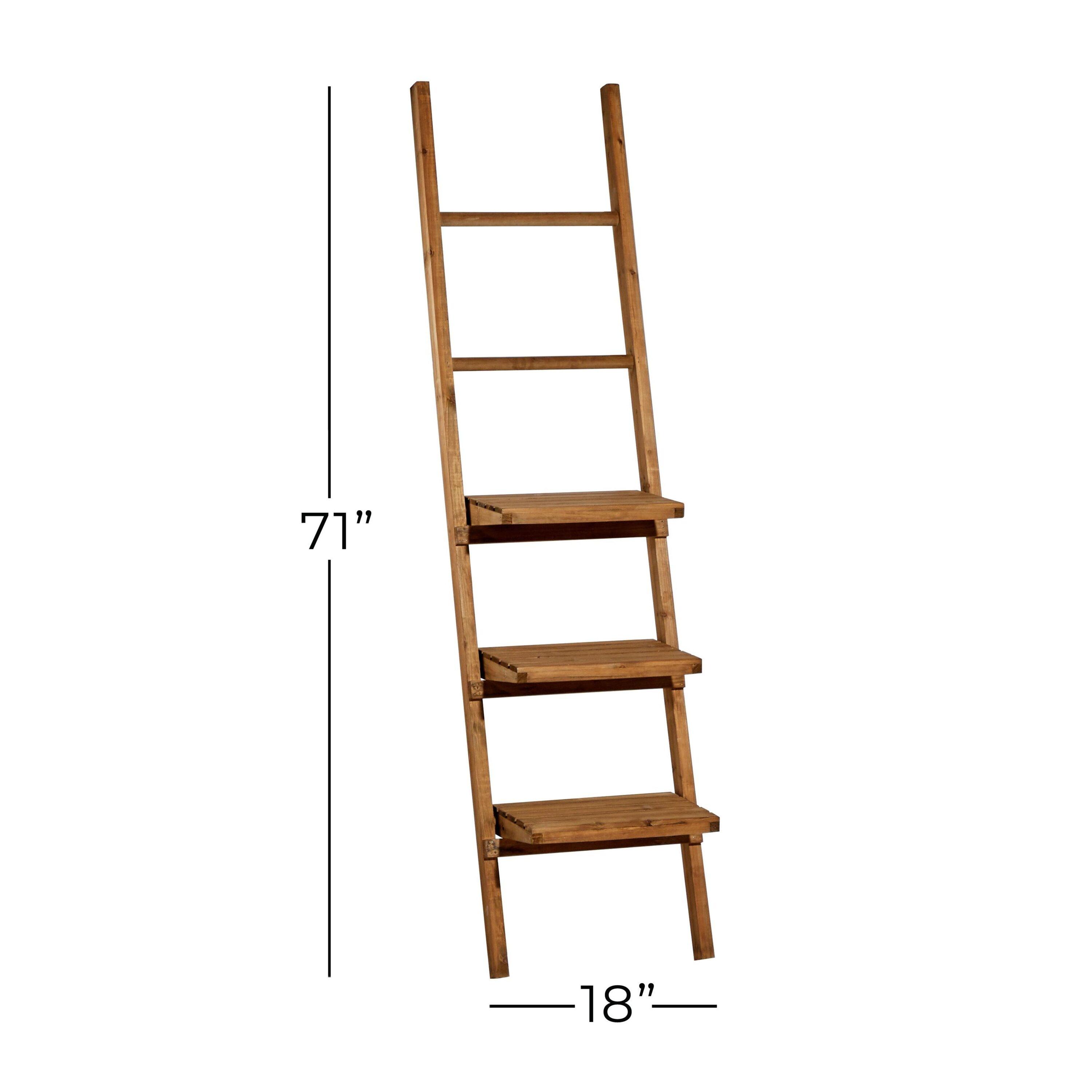DecMode 18" x 11" 5-Tier Brown Wall Shelf