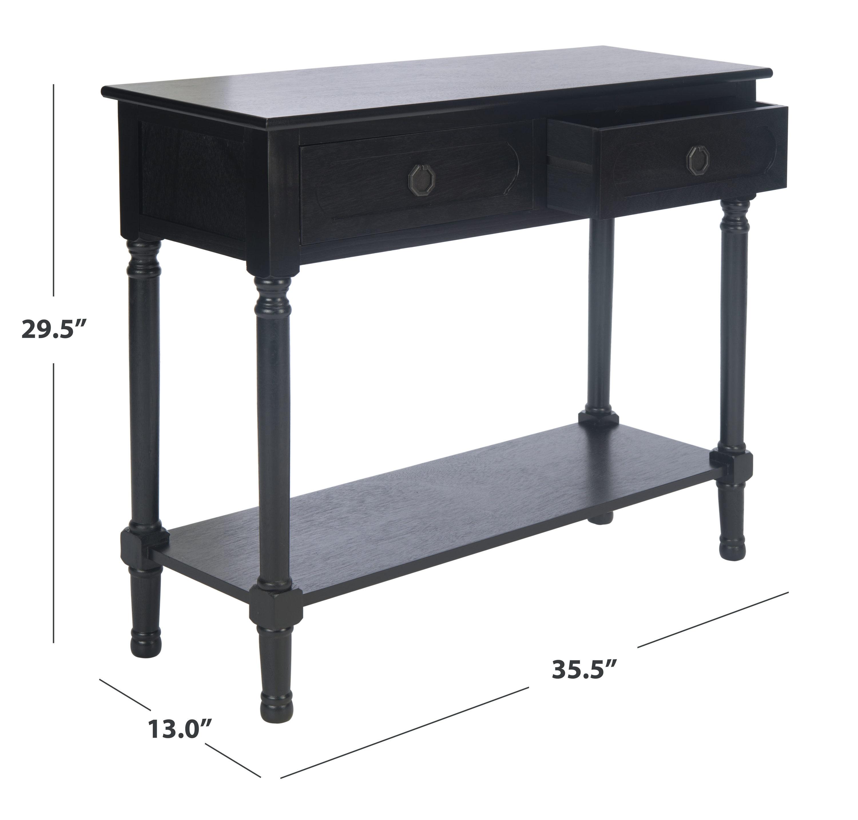 SAFAVIEH Allura French Black Wood Console Table with Drawer (35.5 in. W x 13 in. D x 29.5 in. H)