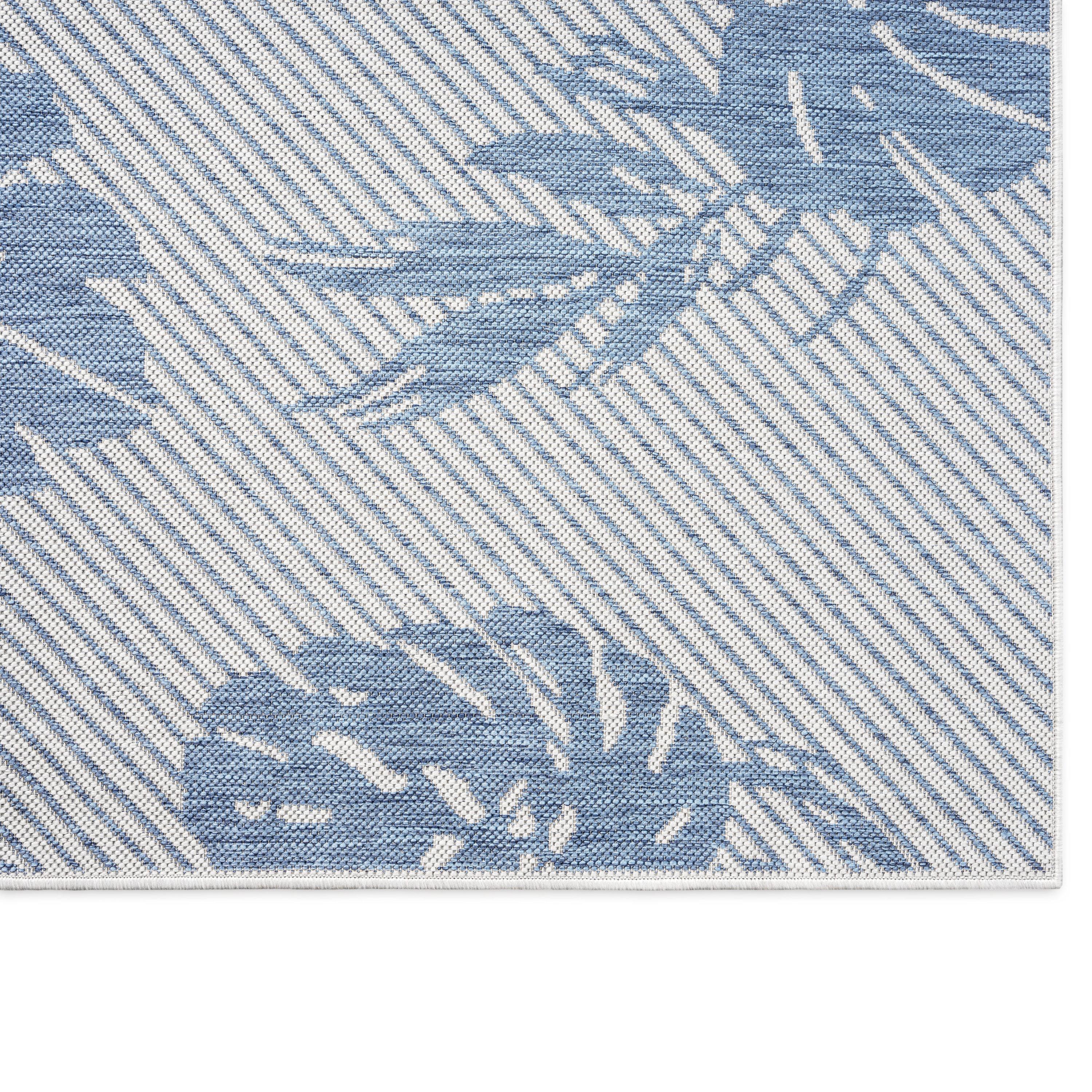 Tommy Bahama Palm Coastal Indoor/Outdoor Area Rug, Silver/Blue