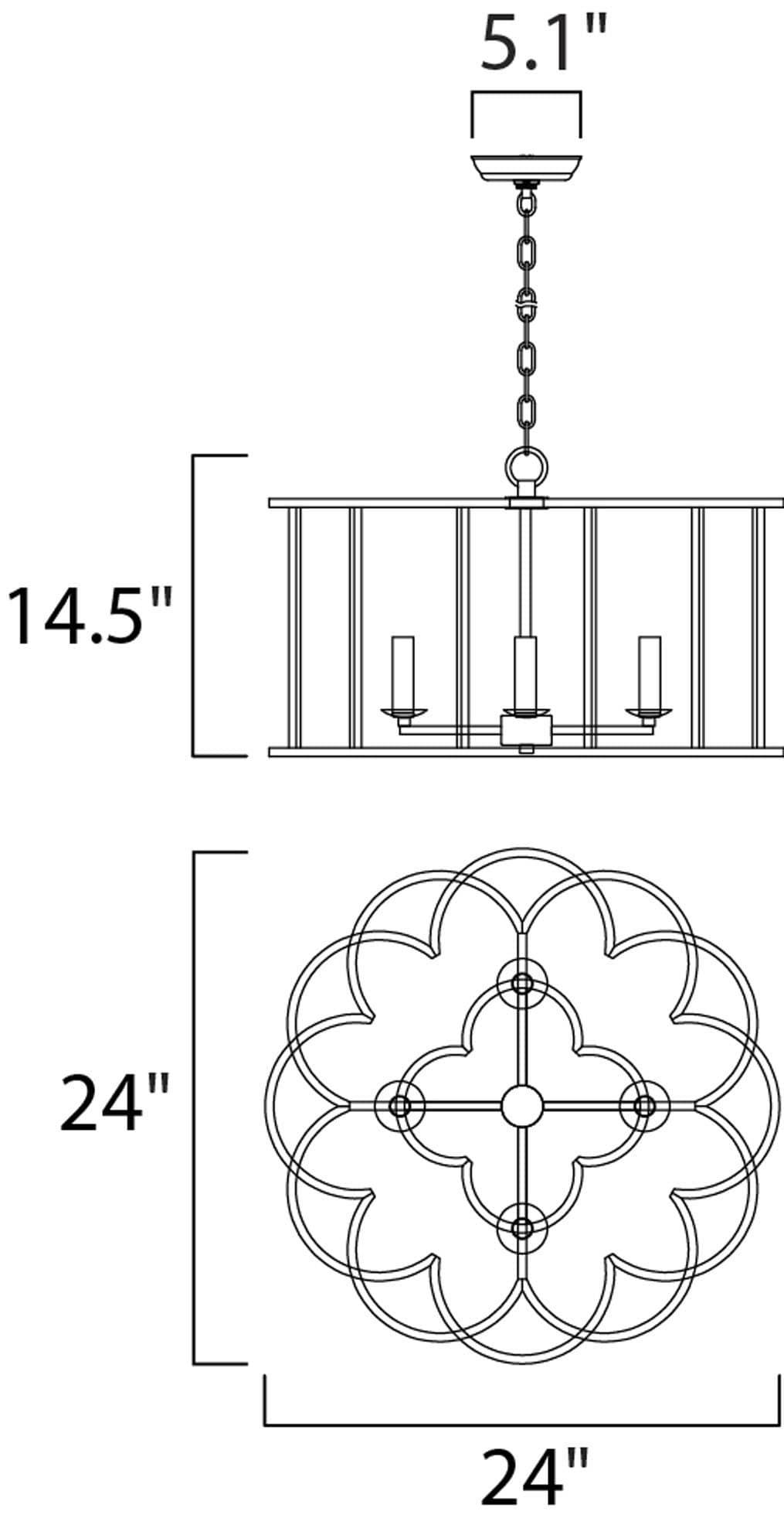 Maxim Lighting Helix 4 - Light Chandelier in  Bronze Fusion