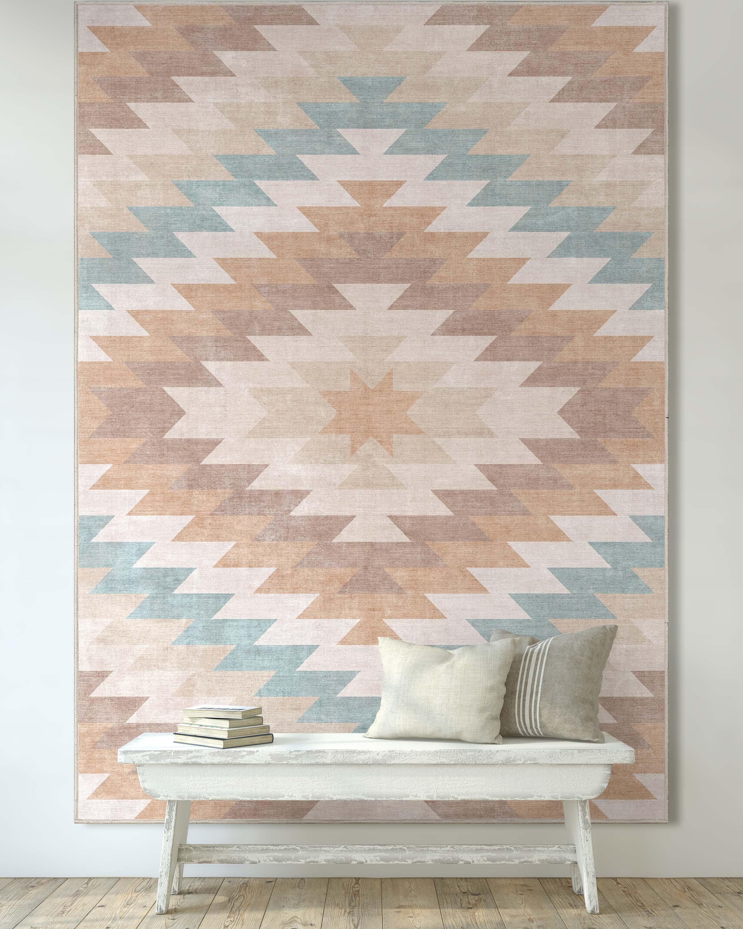 Kehr Albuquerque Southwestern Flatweave Beige Area Rug