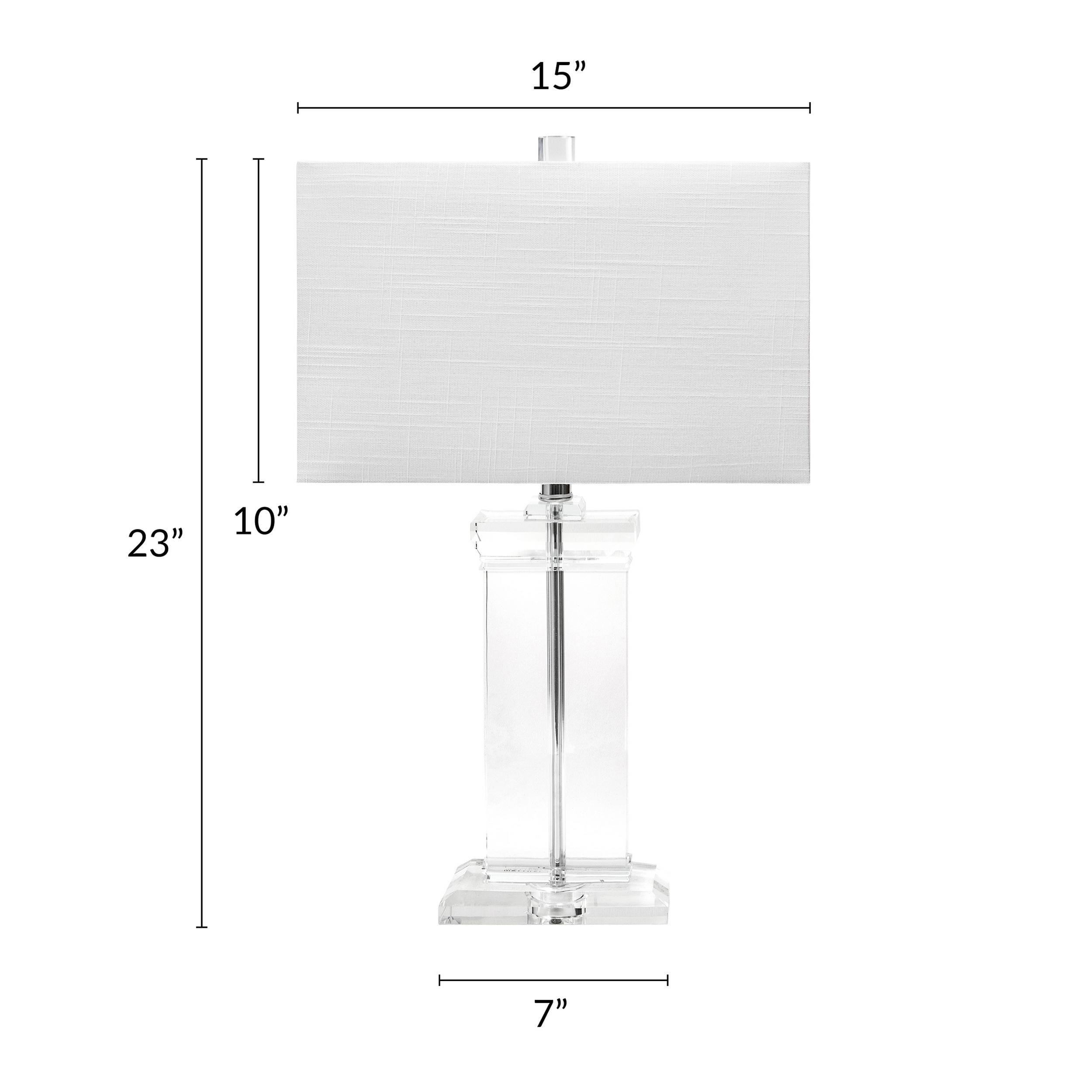 nuLOOM Toledo 25" Crystal Table Lamp Lighting - Clear 25" H x 9" W x 15" D