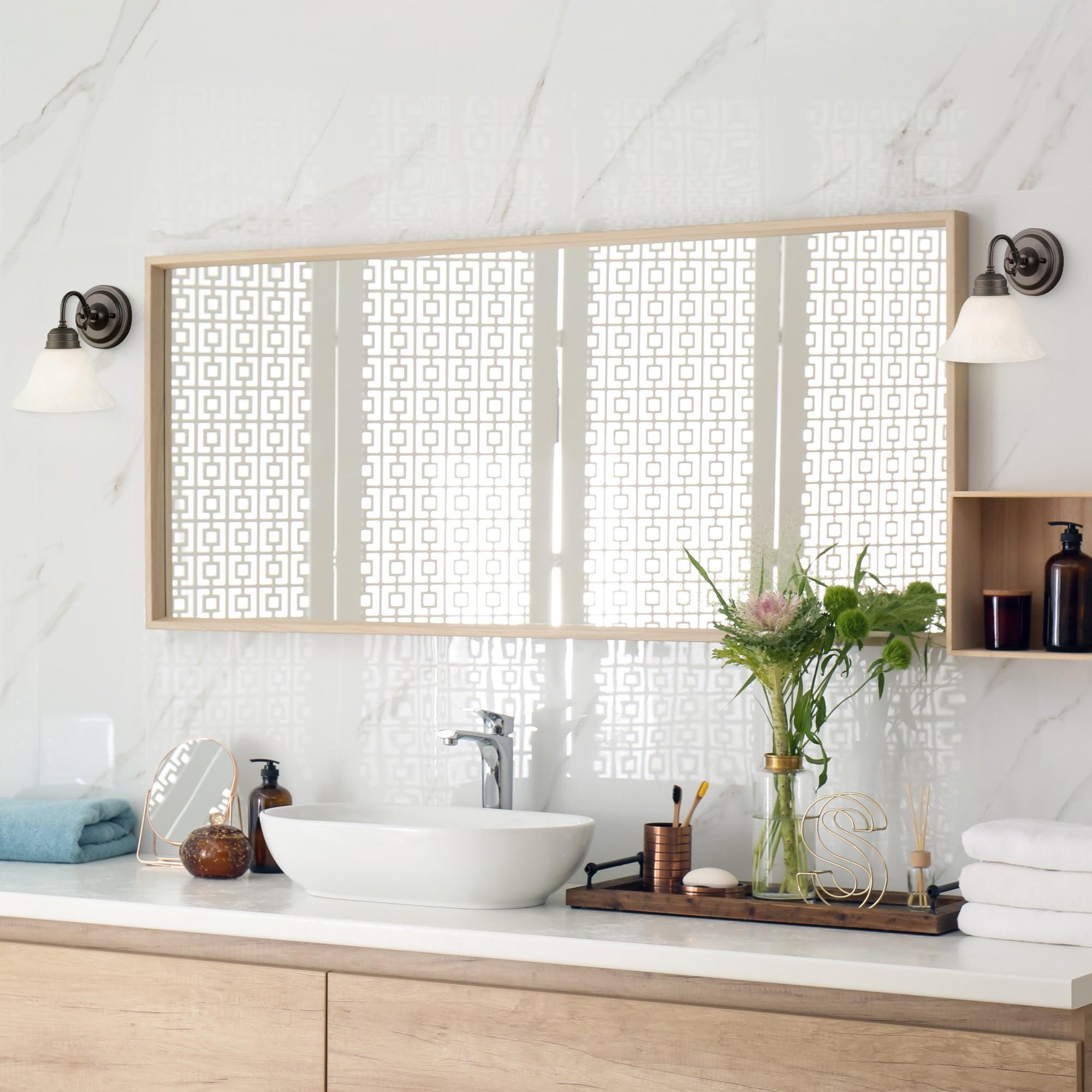 Design House Millbridge Traditional 1-Light Dimmable Wall Light w/ Alabaster Glass in Oil Rubbed Bronze