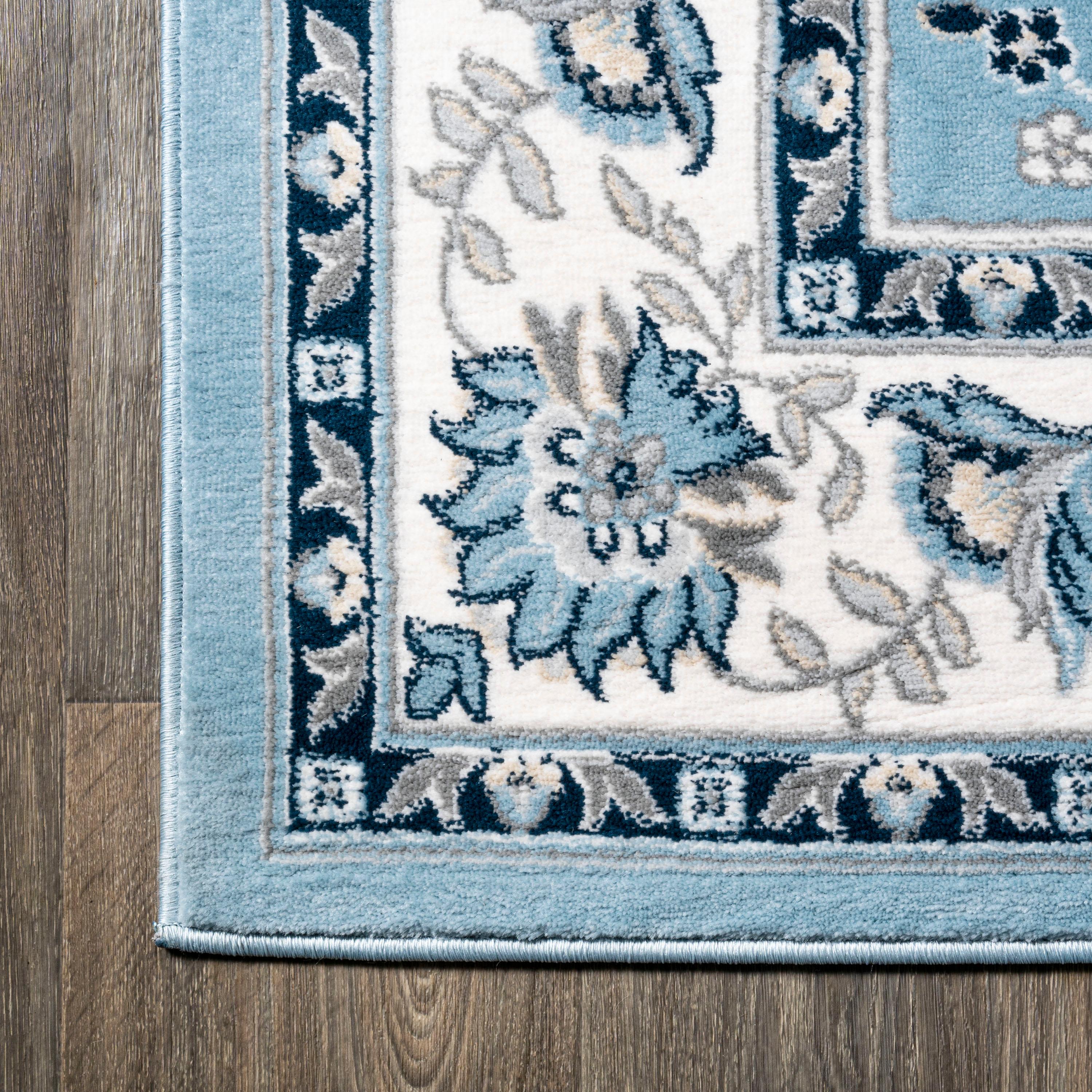 3'x 5' Cherie French Cottage Area Rug, Blue/Cream - JONATHAN Y