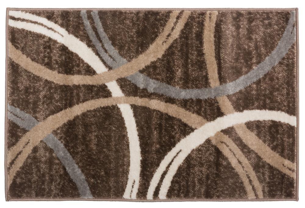 World Rug Gallery Contemporary Abstract Circles Design Brown 2' x 3' Indoor Area Rug