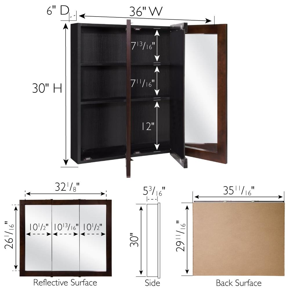 Ventura 36-Inch Wood Medicine Cabinet in Espresso