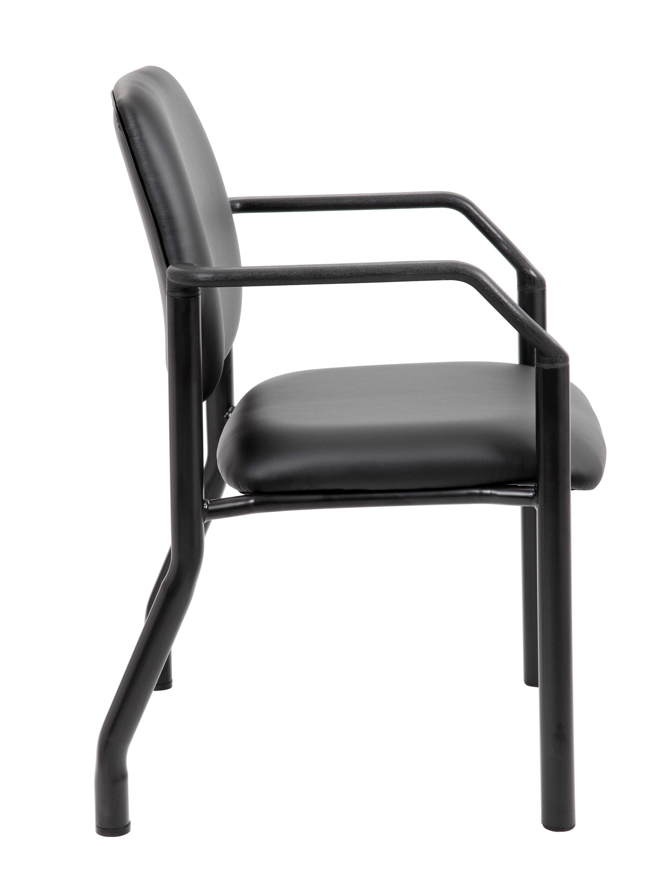Boss Office Products Stackable Vinyl Seat Reception Chair with Metal Frame