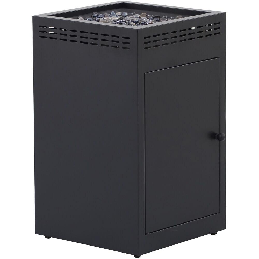 Hanover Naples 40,000 BTU Column Fire Pit with Glass Burner Enclosure