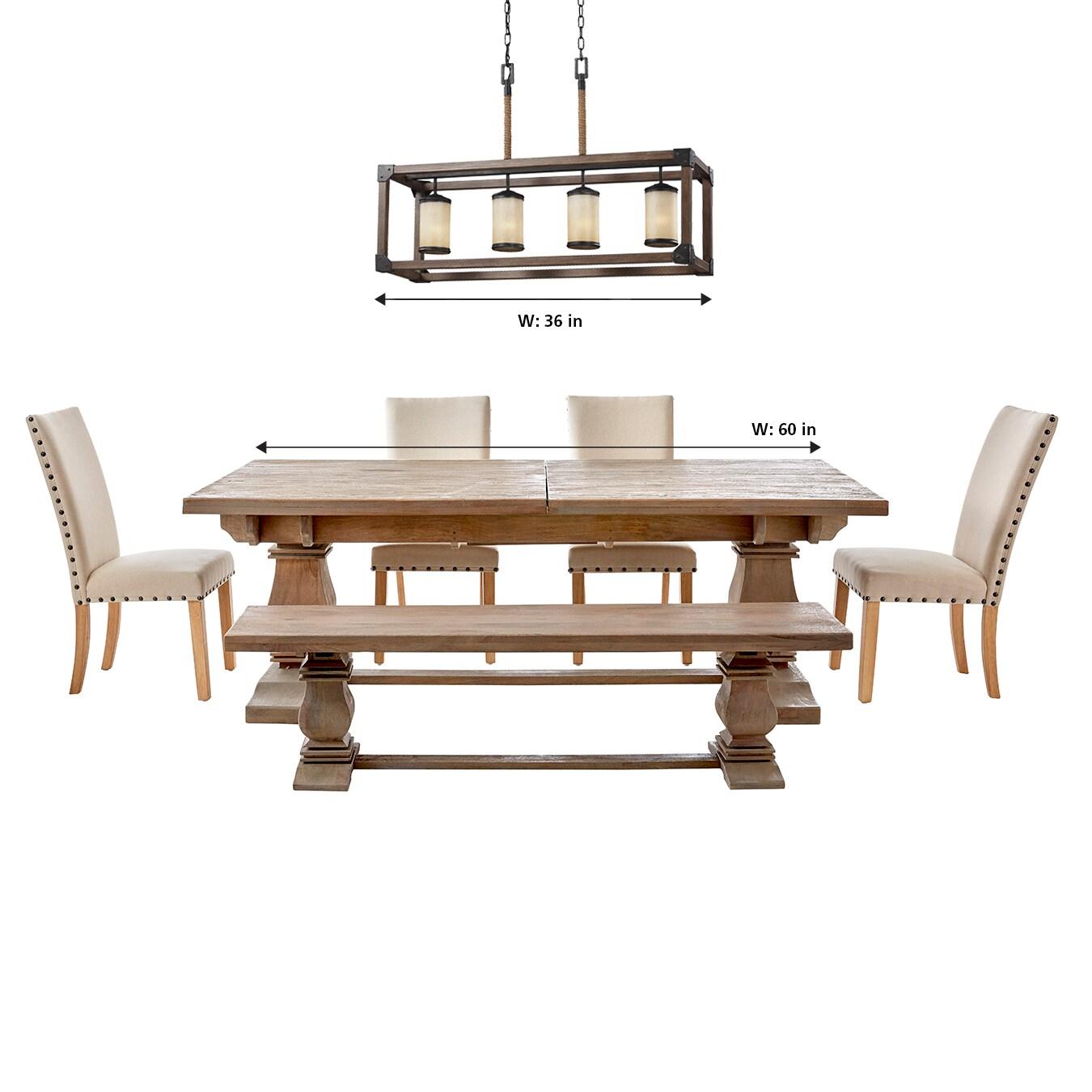 Stardust Finish Four-Light Island Pendant with Creme Parchment Glass