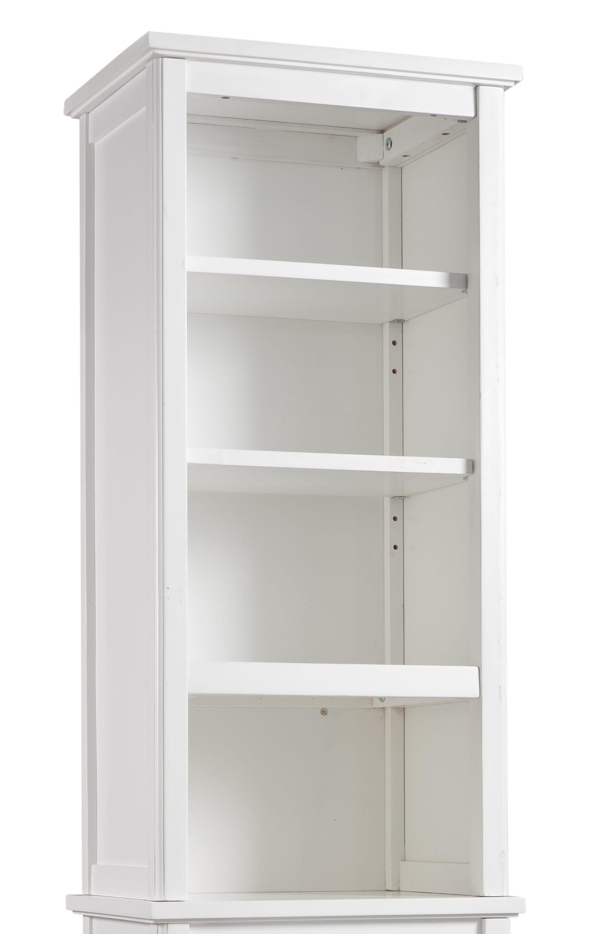 Dorset Bathroom Storage Tower with Open Upper Shelves and Lower Cabinet - Alaterre Furniture