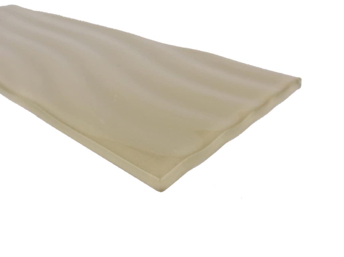 Abolos Pacific 4 in. x 12 in. Textured Glass Straight Edge Subway Decorative Kitchen & Bathroom Wall Tile