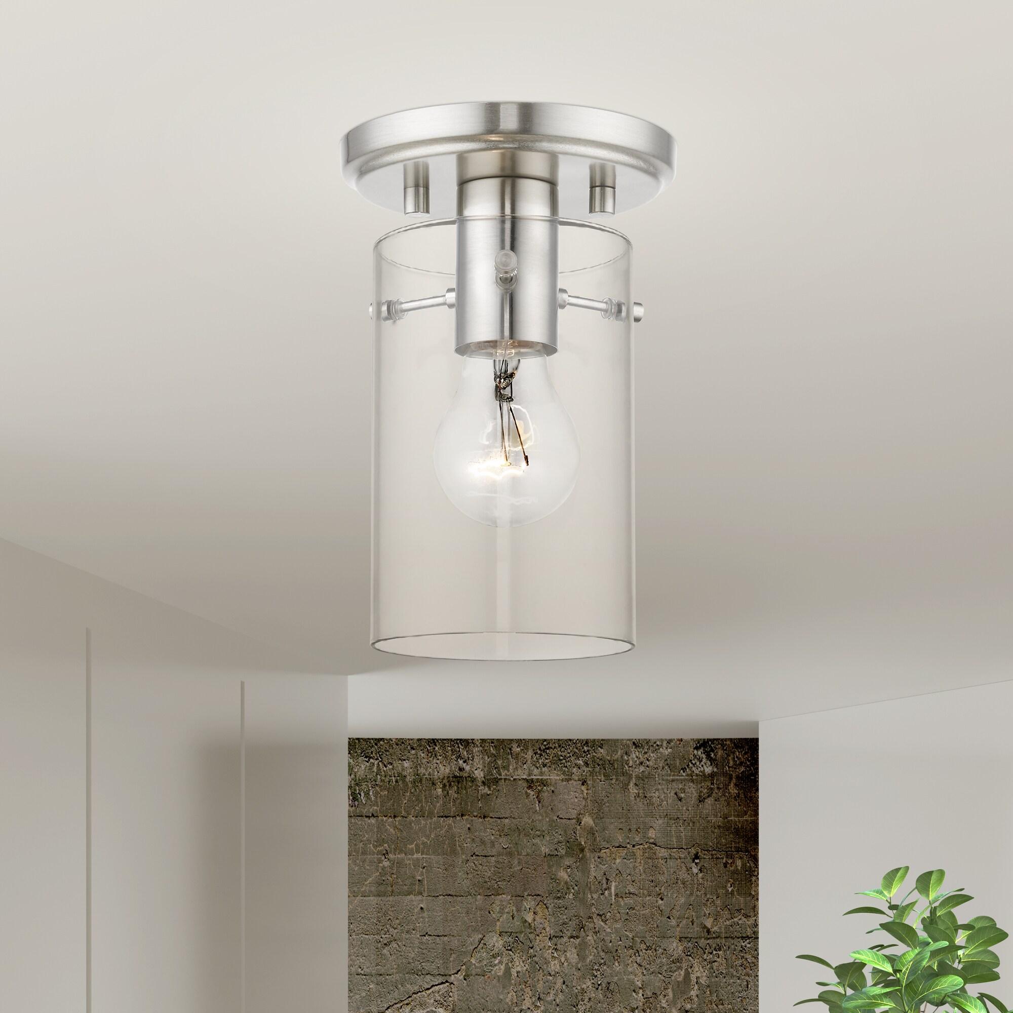 Livex Lighting Munich 1 - Light Flush Mount in  Brushed Nickel