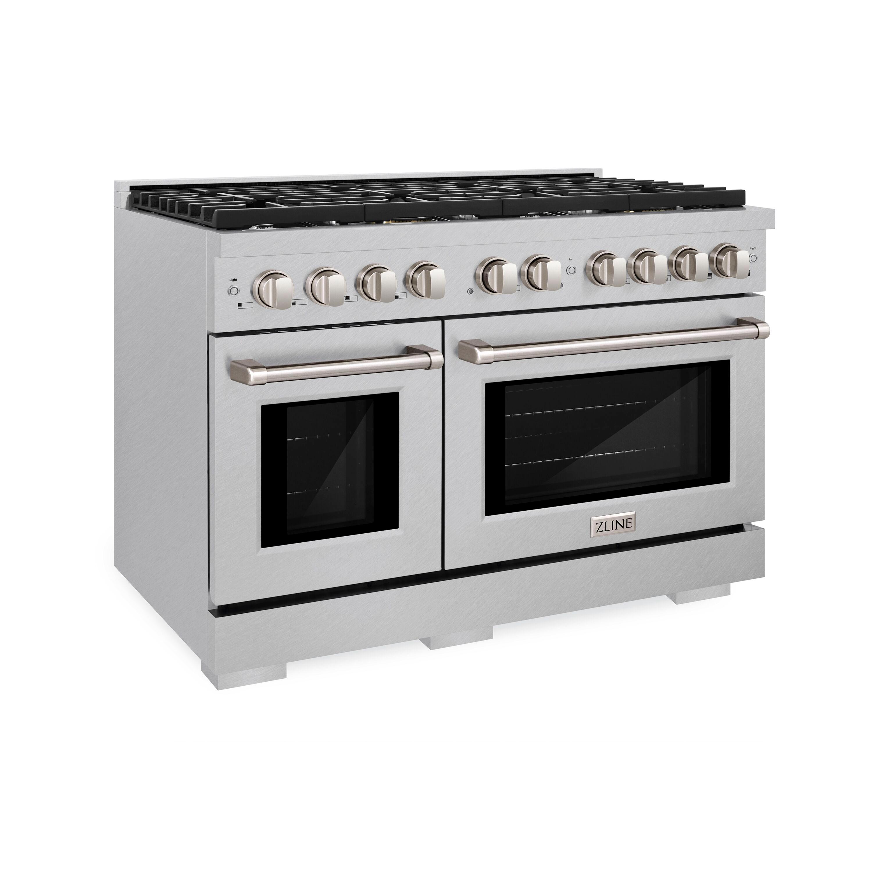 ZLINE 48" Paramount Double Oven Gas Range w/ 8 Burners in DuraSnow