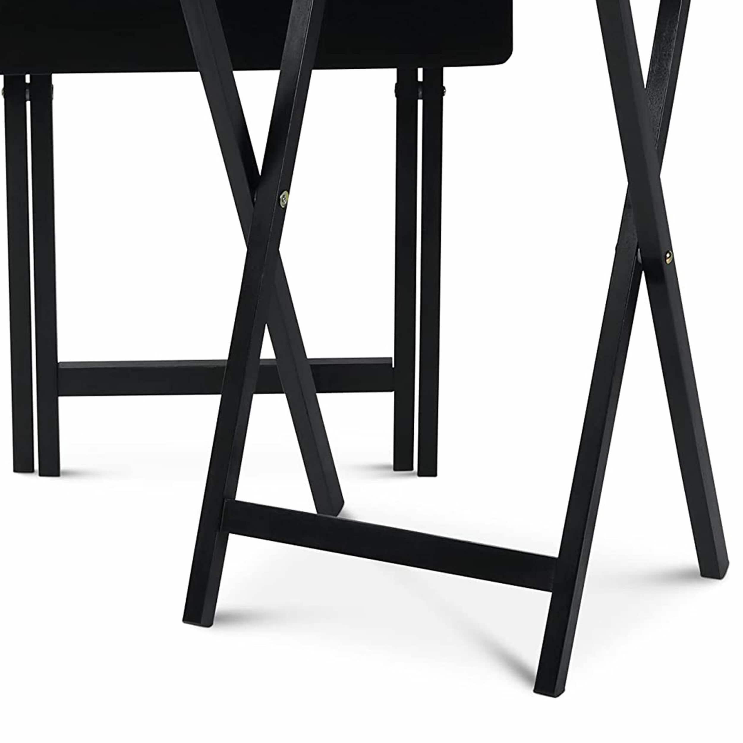 PJ Wood 19.09'' Solid Wood Rectangular Portable Folding Table (Set of 2)
