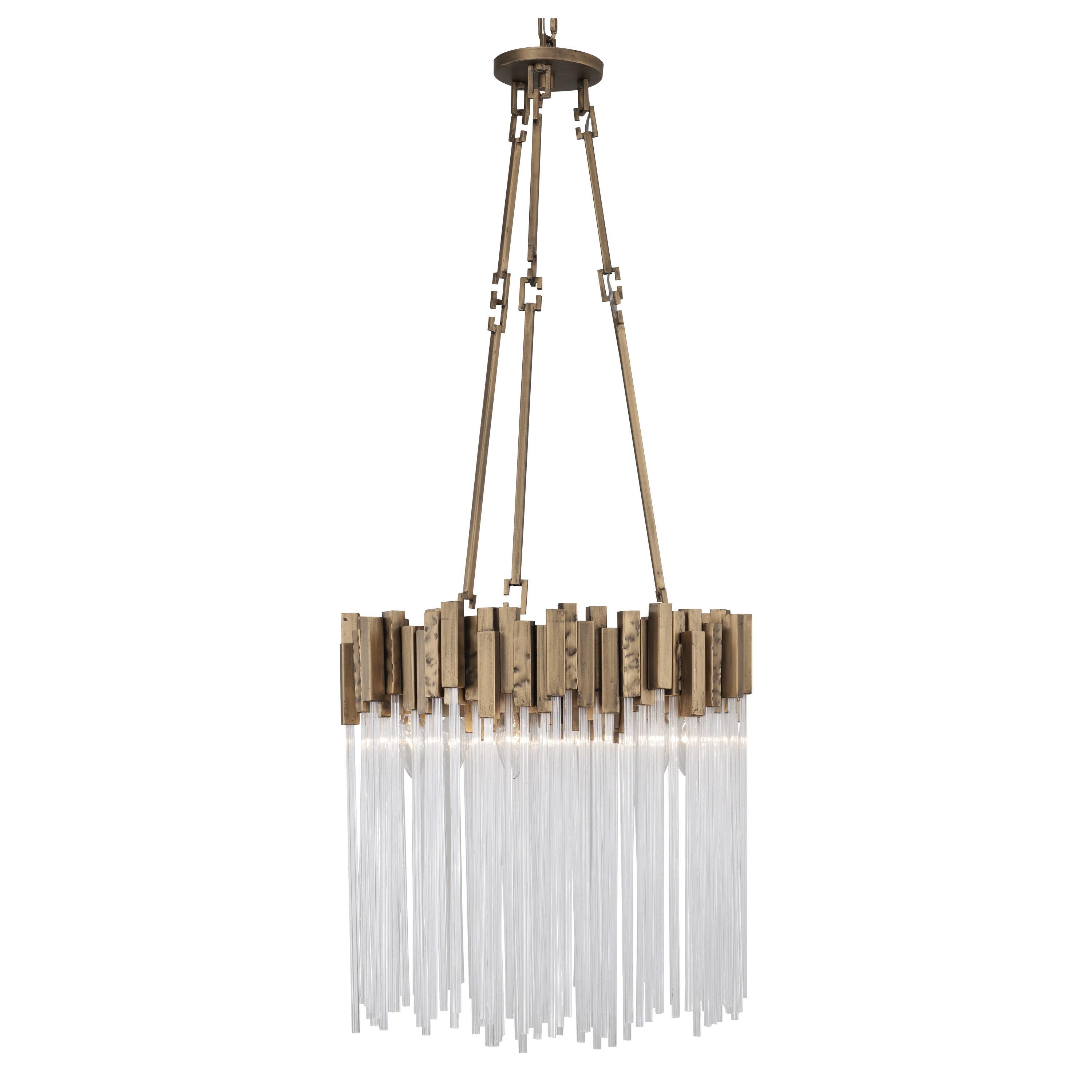 Havana Gold 6-Light Glass Pendant Chandelier