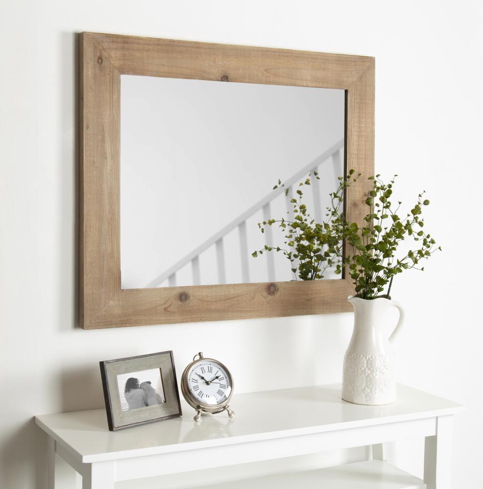30" x 36" Garvey Wood Framed Wall Mirror Rustic Brown - Kate and Laurel