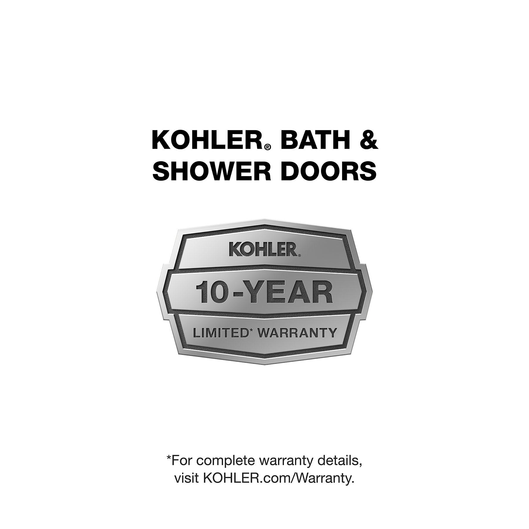 Levity Plus Less Sliding Bath Door, 61-9/16 In. H X 56-5/8 - 59-5/8 In. W, With 5/16 In.-Thick Crystal Clear Glass