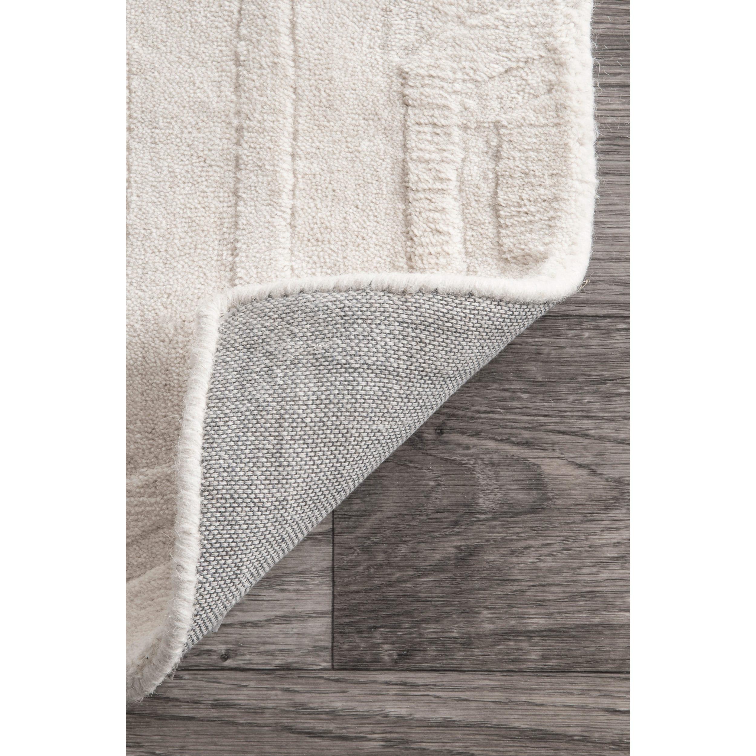 Nuloom Ambrose Geometric 9x12 Wool Indoor Area Rug for Living Room Bedroom Dining Room Kitchen, Ivory