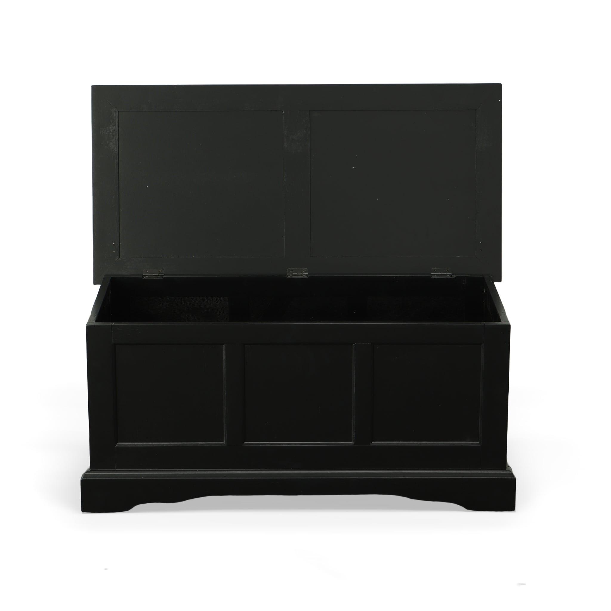 Carolina Living Hayden Blanket Chest Antique Black: Coffee Table, Linen Storage, Wood Frame