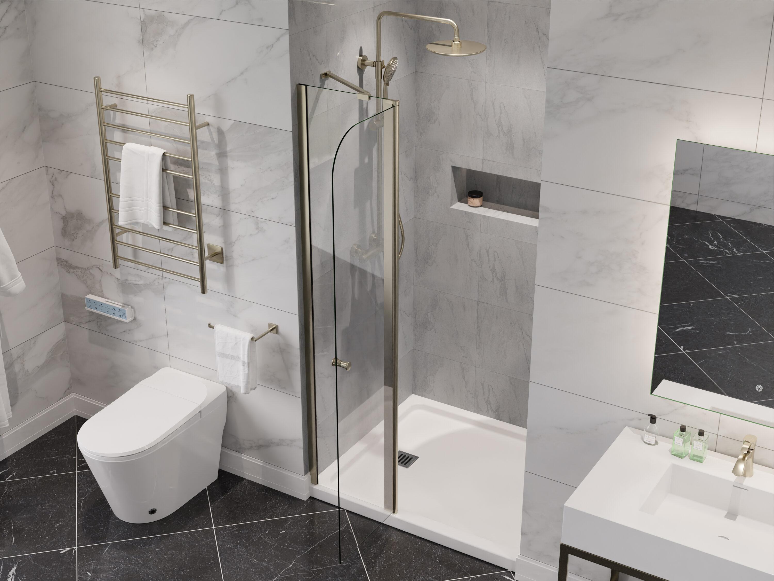 ANZZI Anzzi 33.3” W x 72” H Frameless Shower Door SD-AZ14-01BN