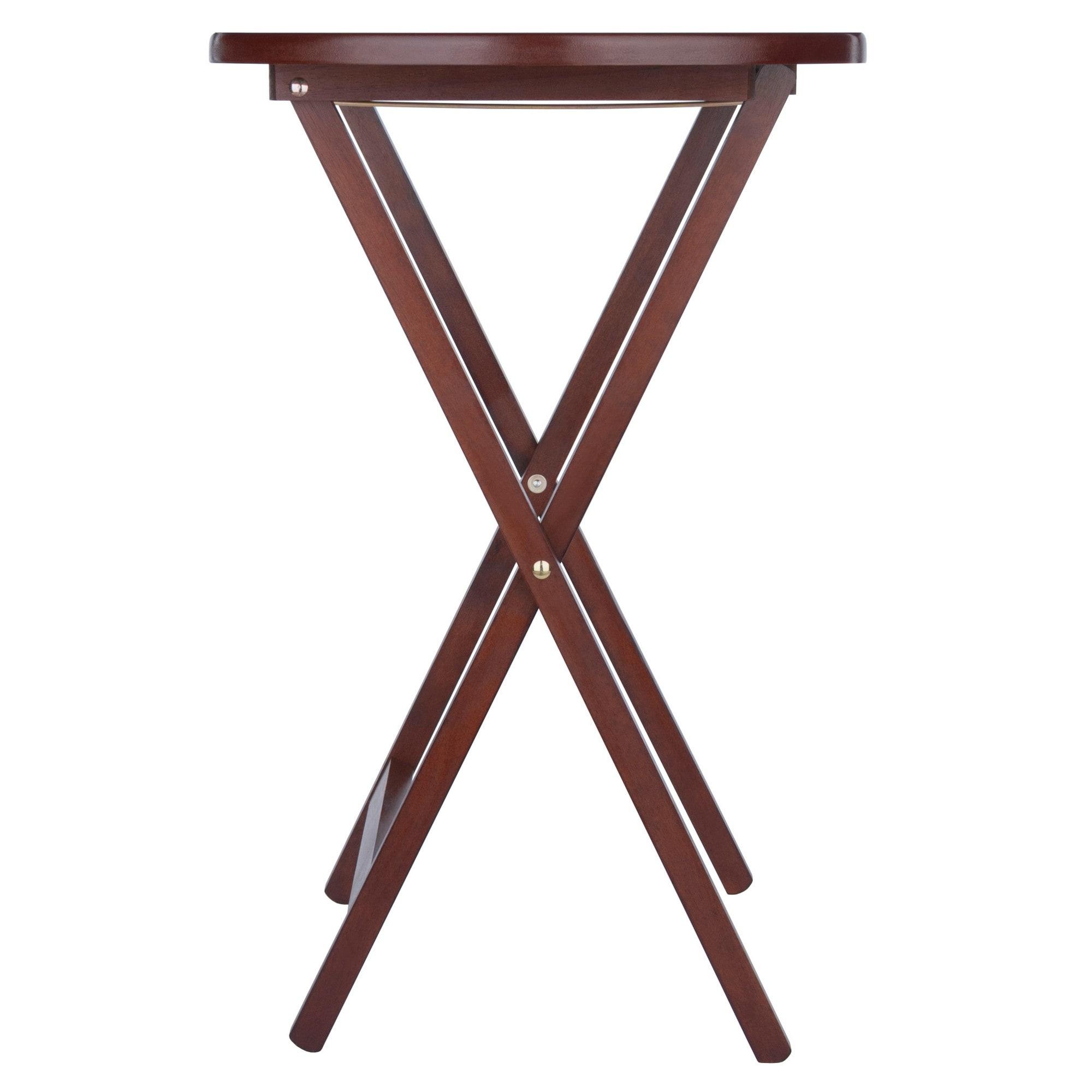 Winsome Corbett 5-Piece Oversize Snack Table Set, Walnut Finish