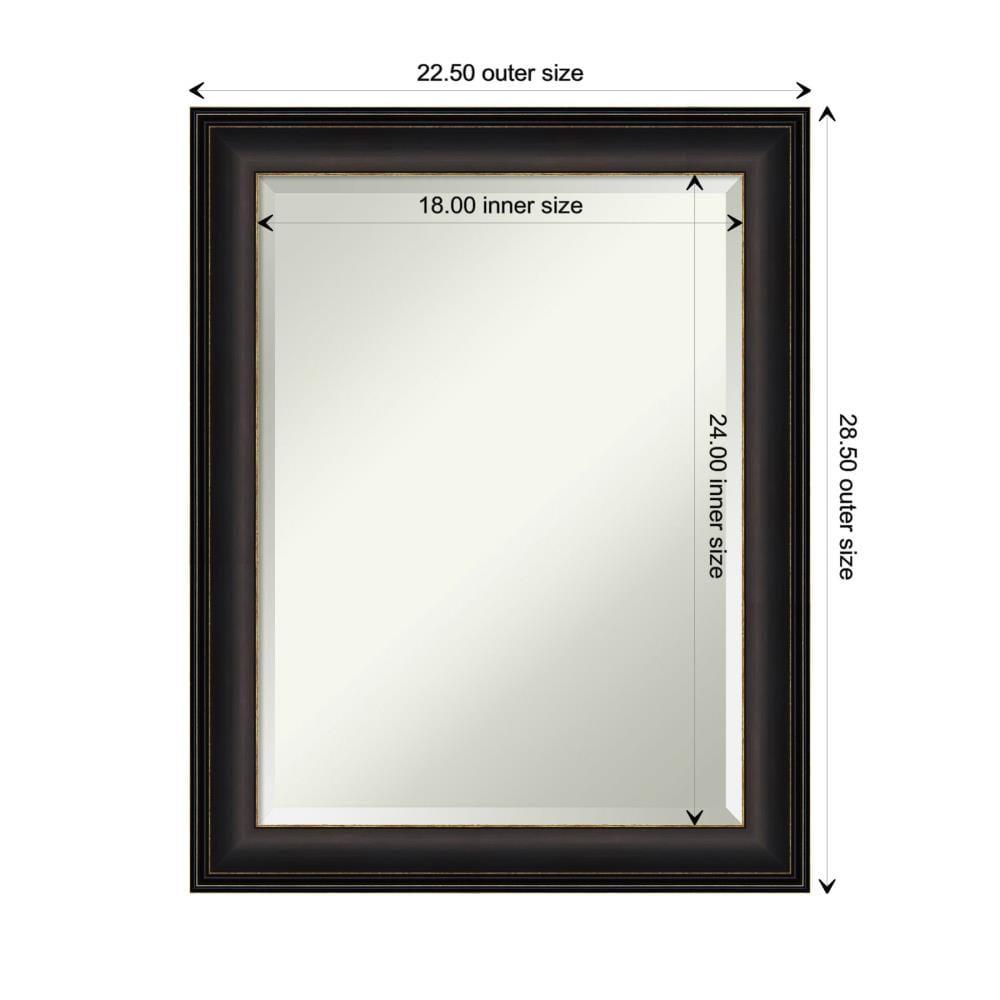 22" x 28" Trio Oil Rubbed Framed Bathroom Vanity Wall Mirror Bronze - Amanti Art: Modern Rectangle, Beveled Glass, Wall Mount