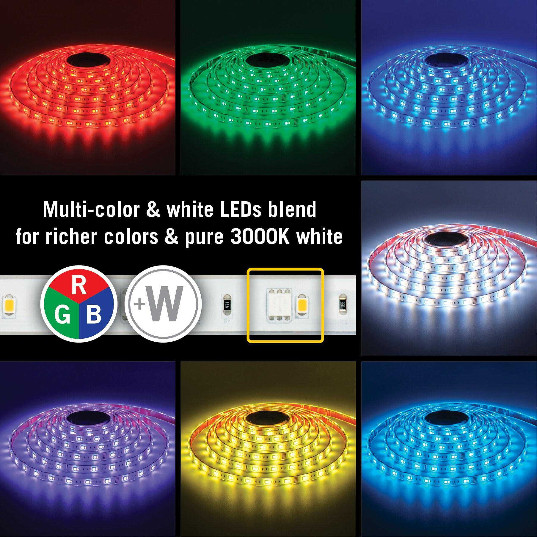RibbonFlex Pro, 24V, RGB+W, 30+30LEDs/M, IP67, 5M Under Cabinet Tape Light