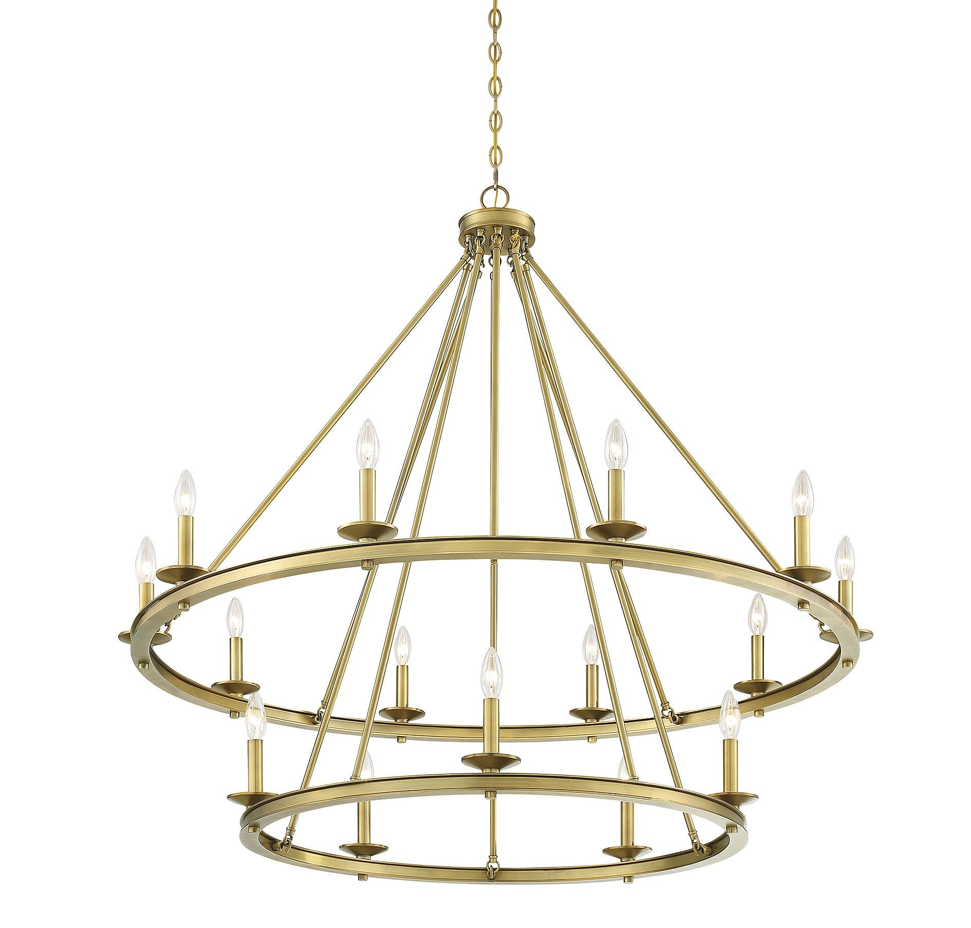 Middleton Brass Elegance 15-Light Two-Tier Candle Chandelier