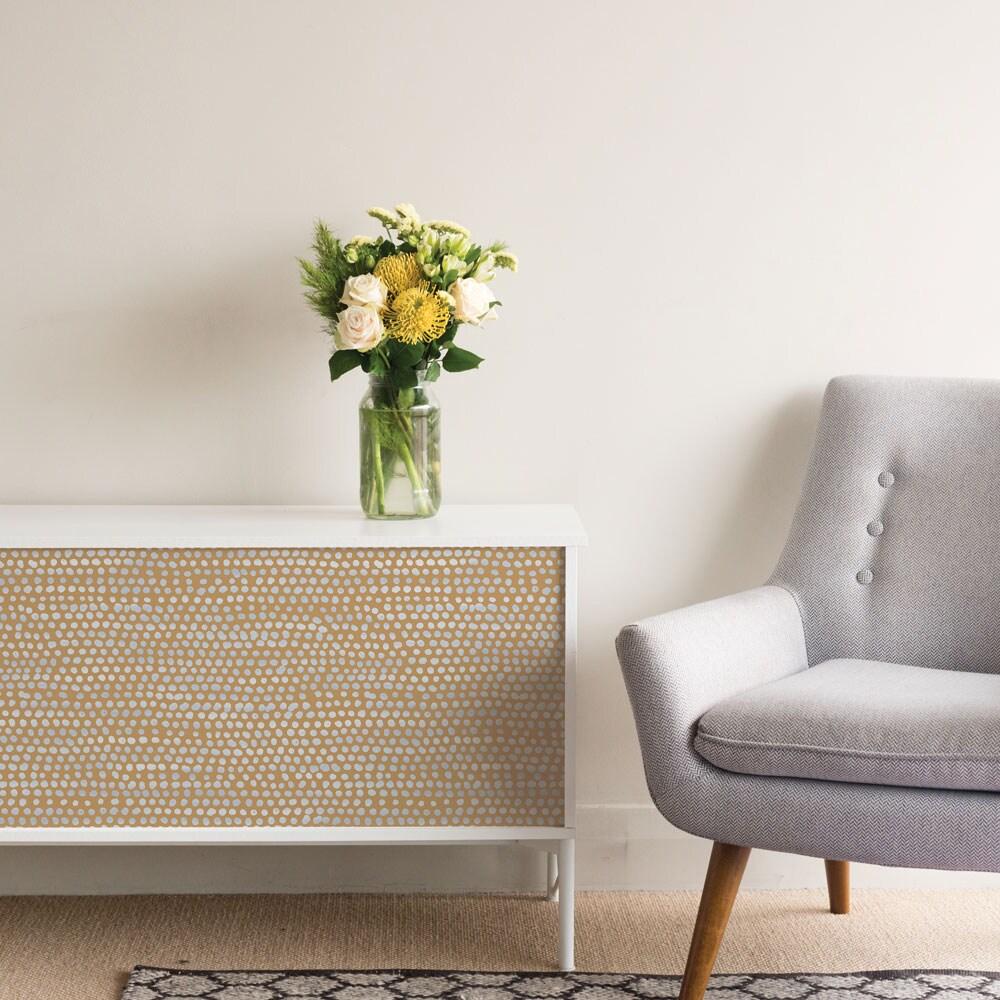 Tempaper & Co. Moire Dots Removable Peel and Stick Wallpaper, Toasted Turmeric Dots, 28 sq. ft.: Vinyl, Self-Adhesive, Modern Decor